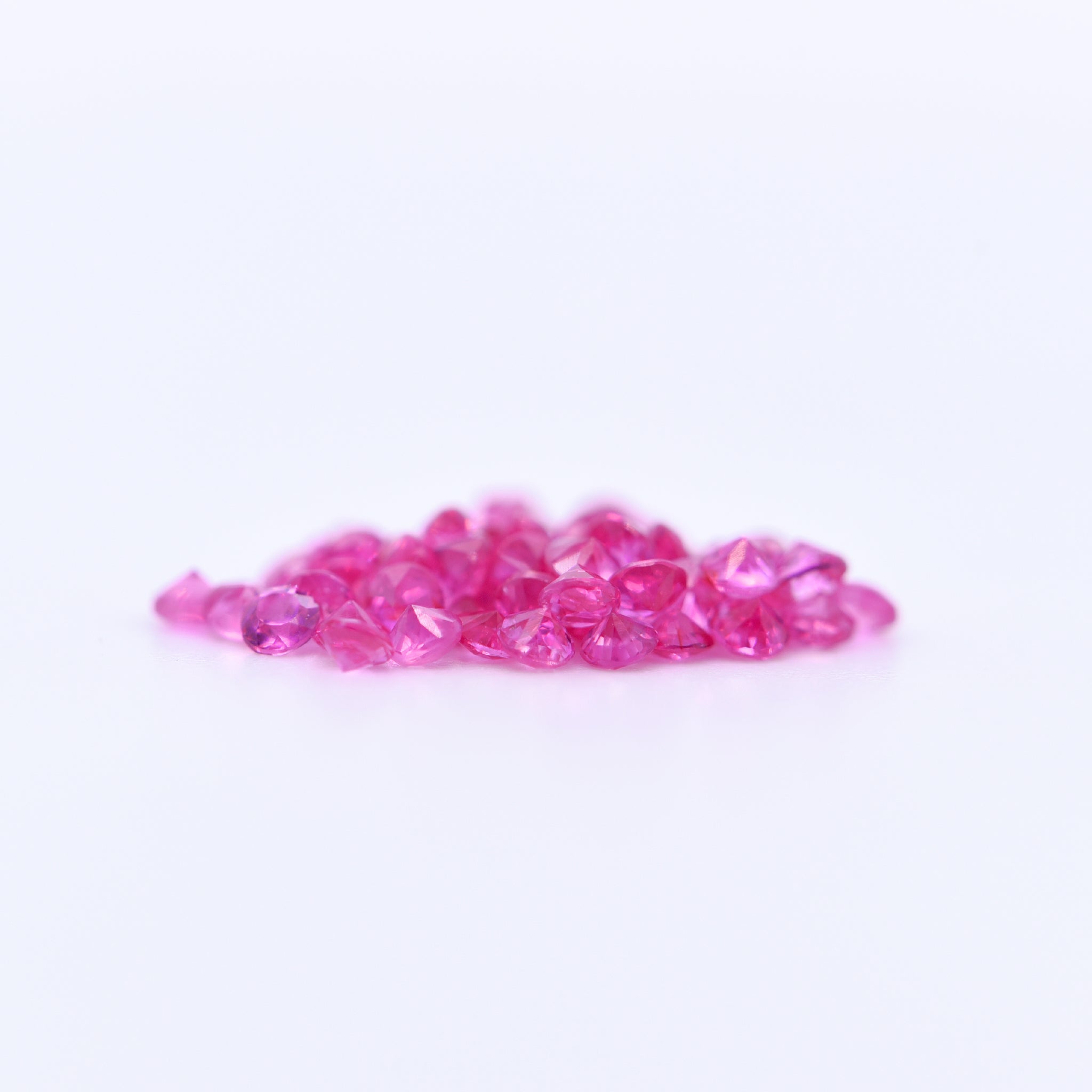 1.75mm Round Diamond Cut Pink Sapphires