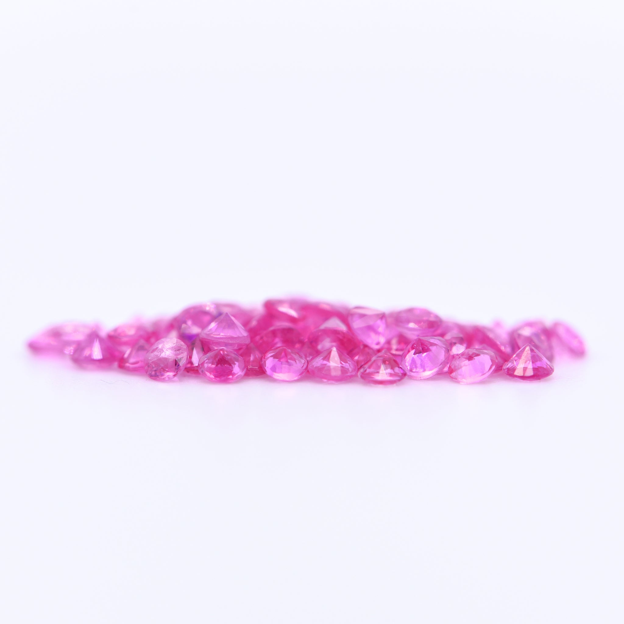 2mm Round Diamond Cut Pink Sapphires