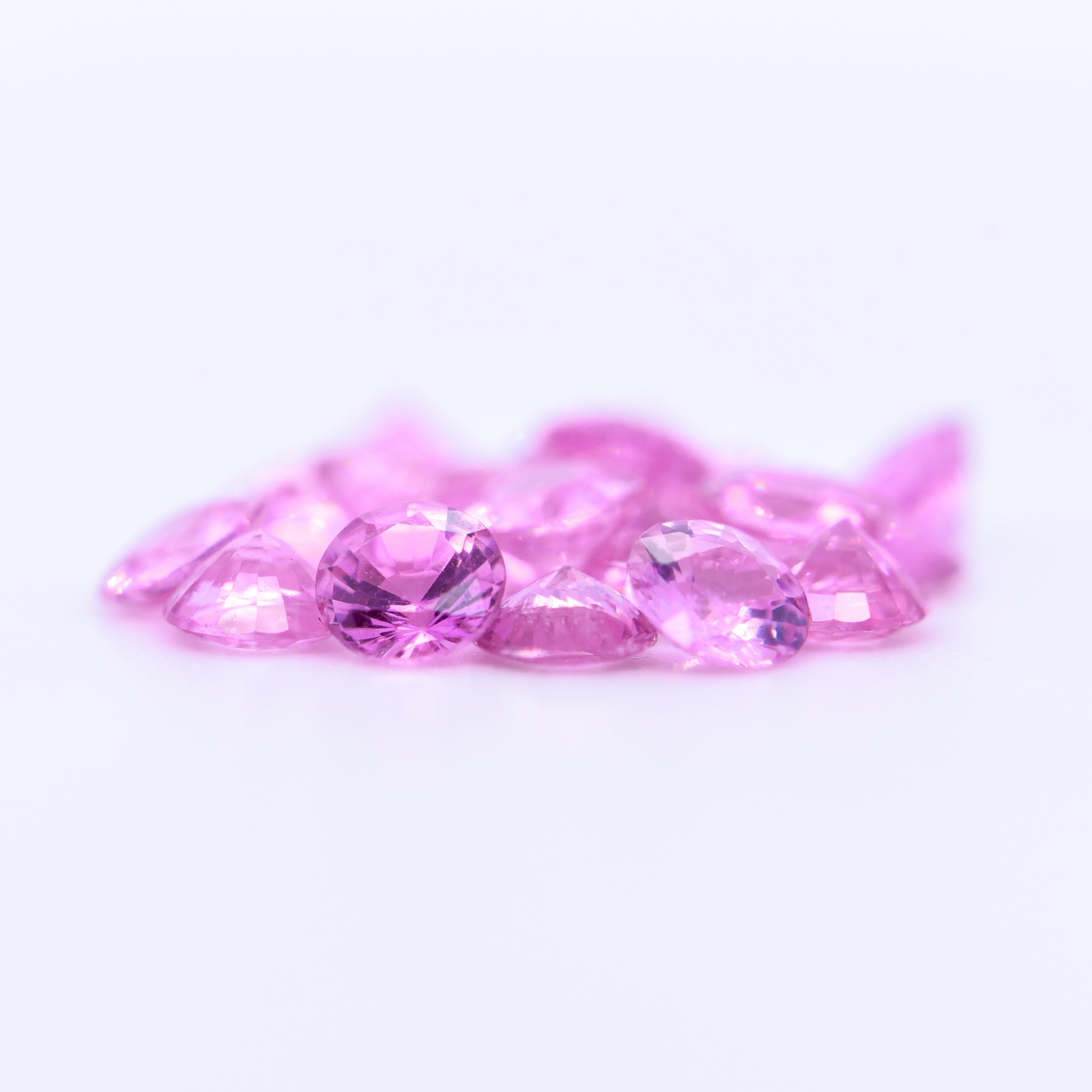 4mm Round Diamond Cut Pink Sapphires