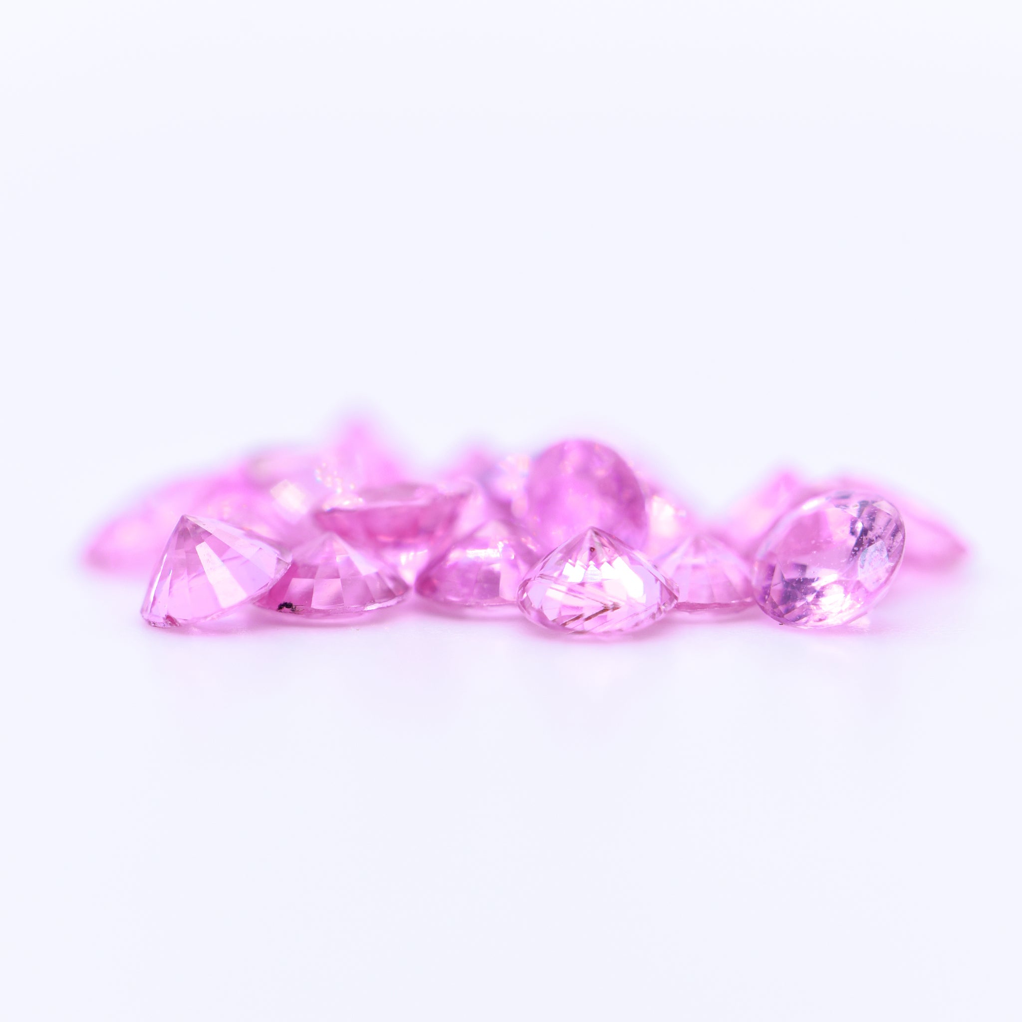 4mm Round Diamond Cut Pink Sapphires