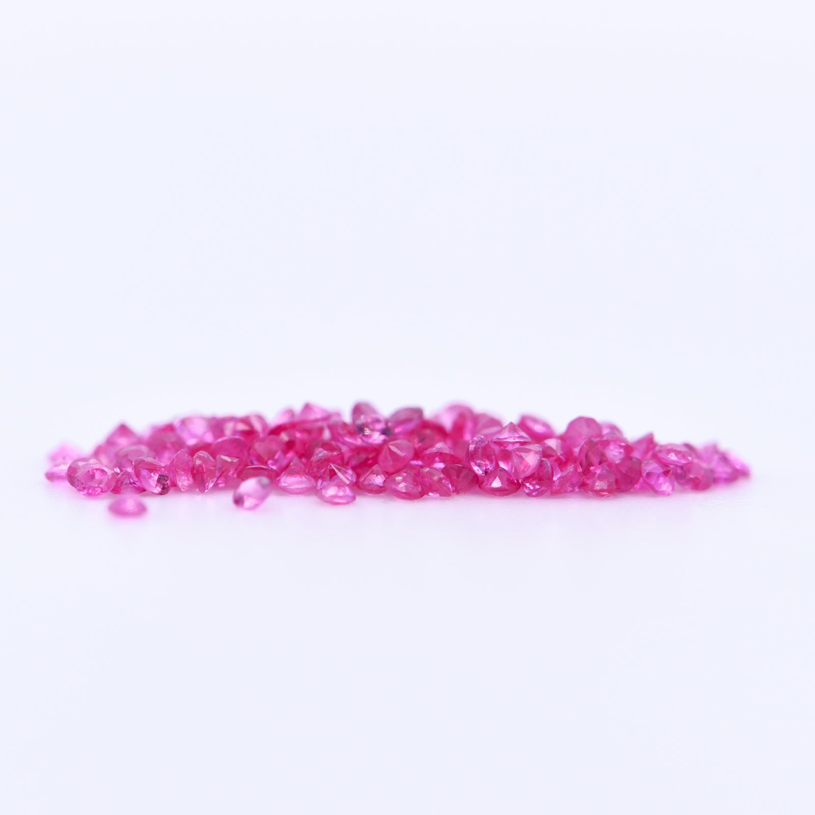 1mm Round Diamond Cut Pink Sapphires