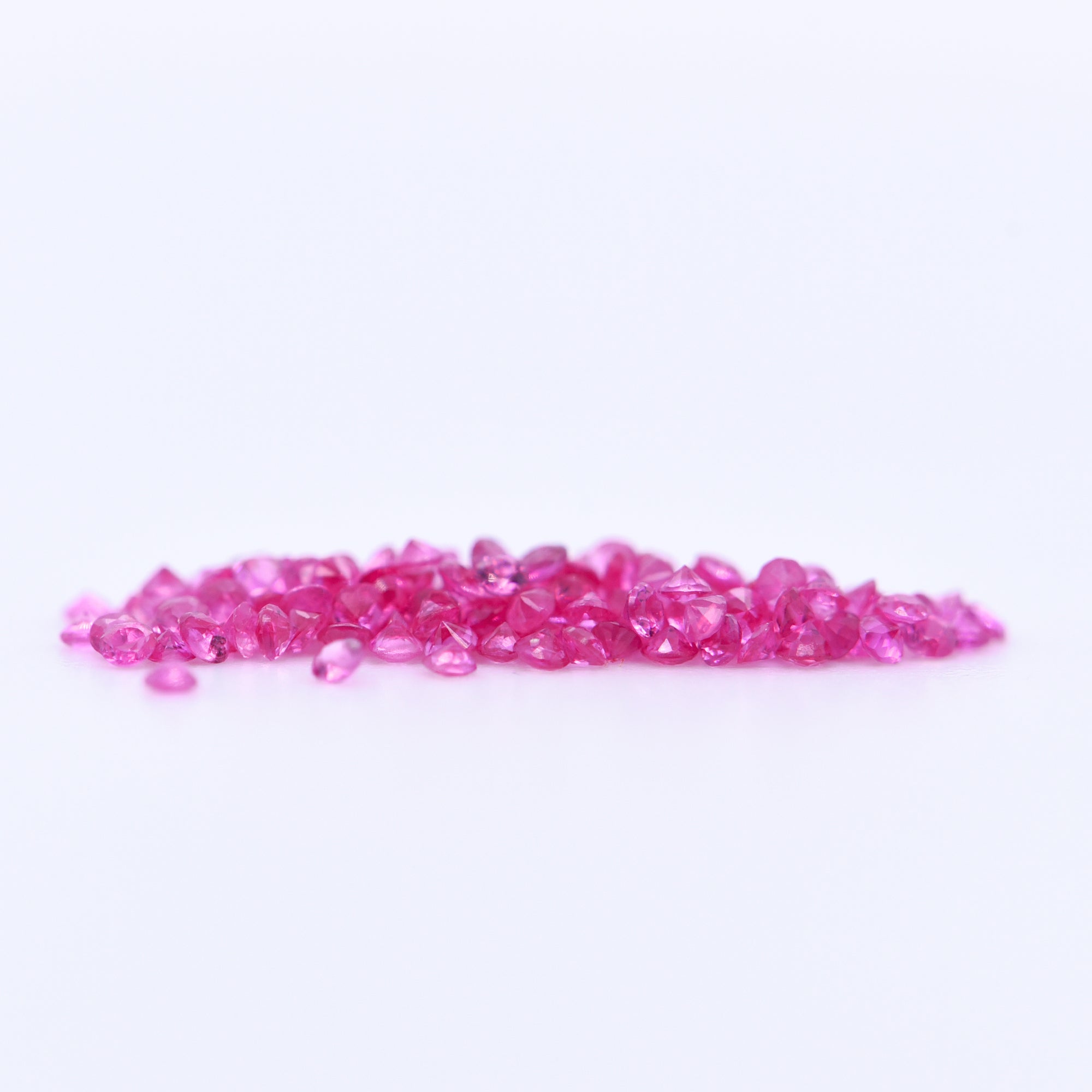 1mm Round Diamond Cut Pink Sapphires