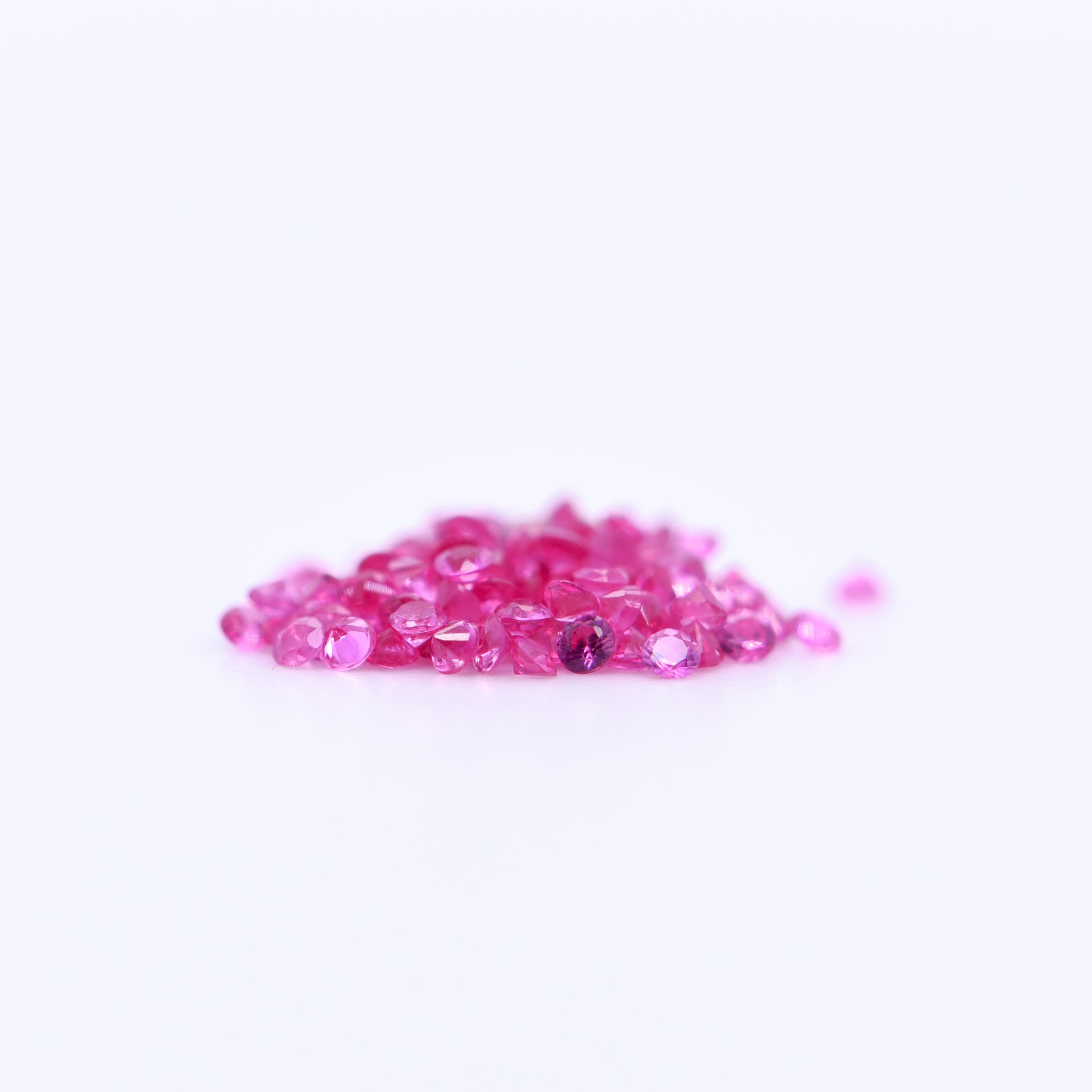 1mm Round Diamond Cut Pink Sapphires