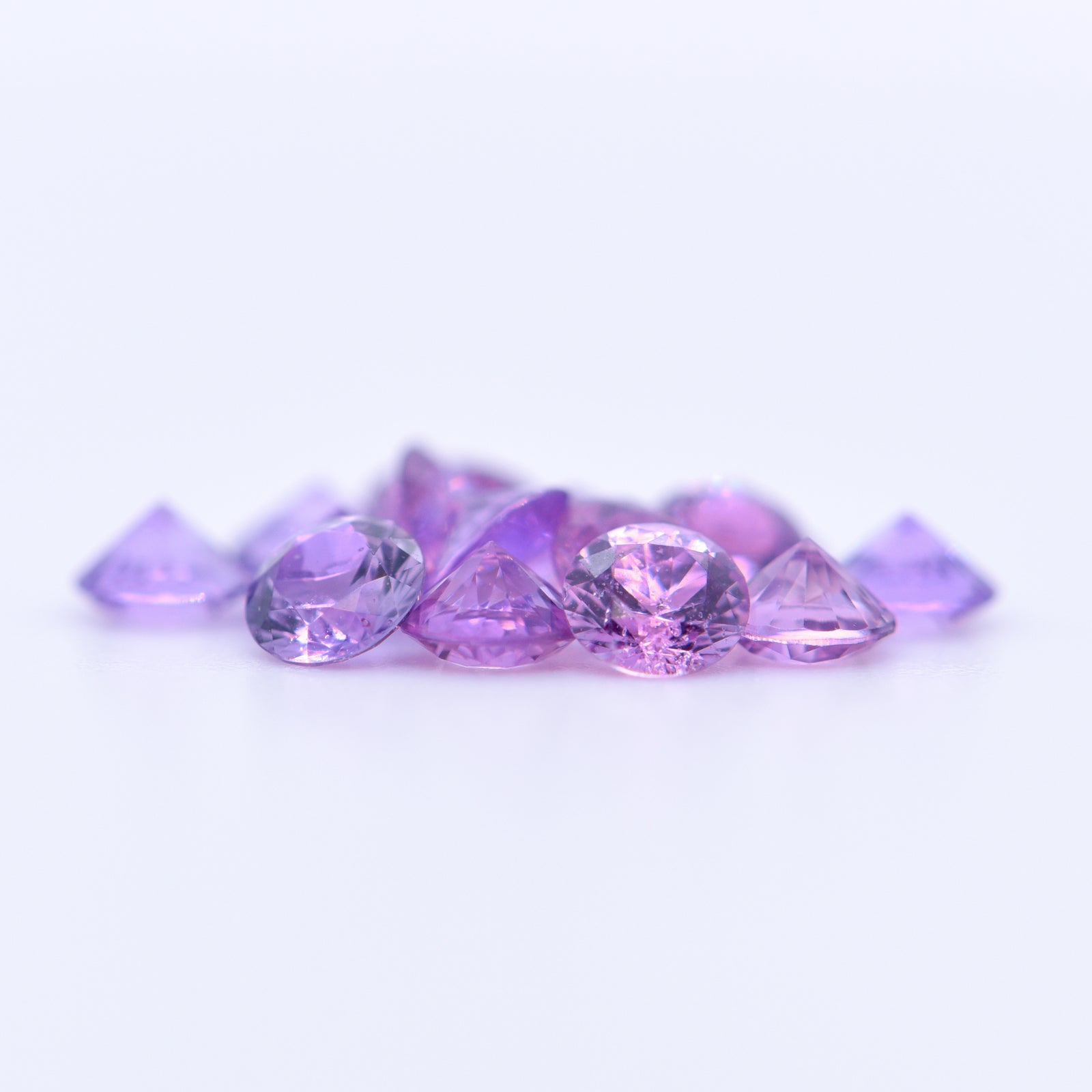 3.5mm Round Diamond Cut Purple Sapphires