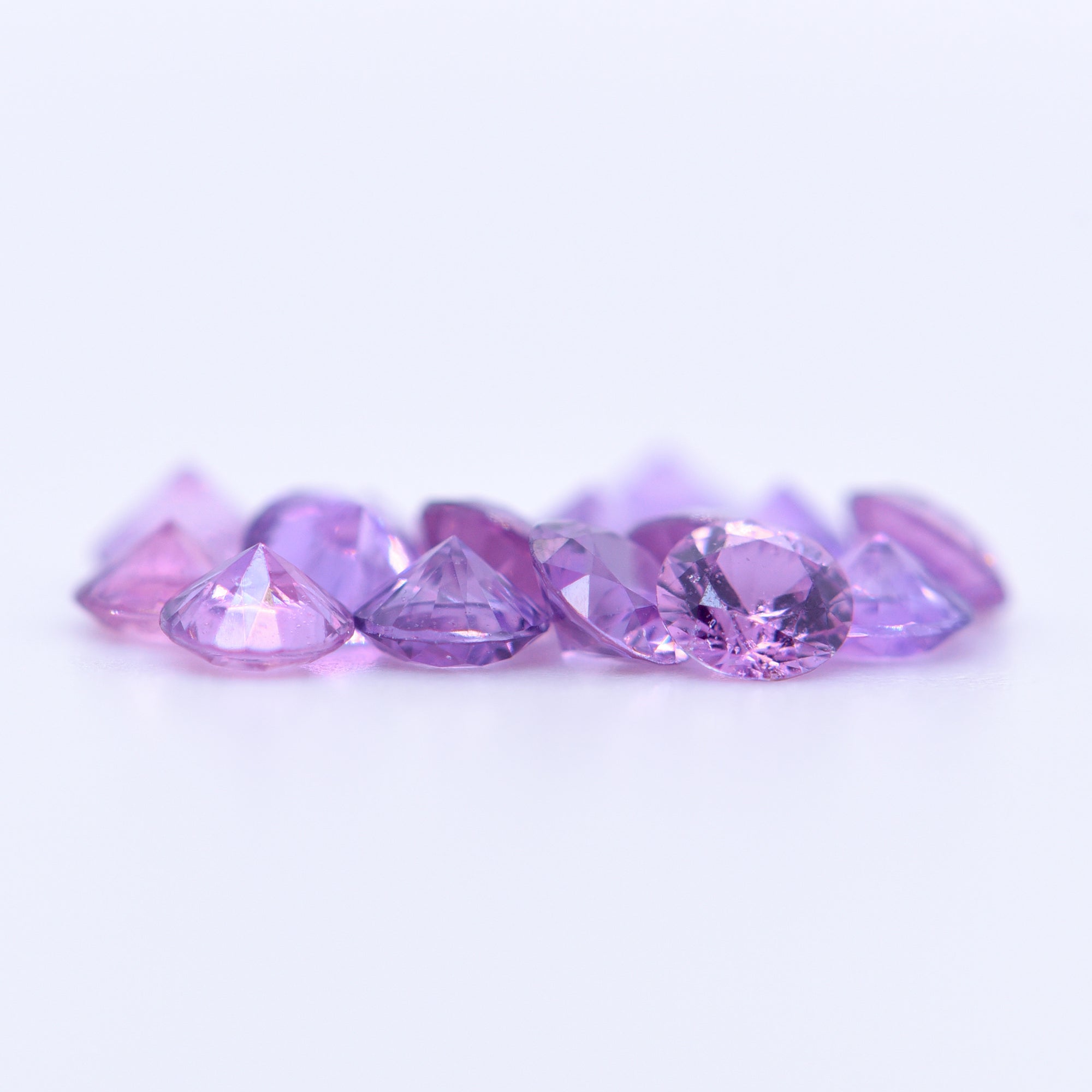 3.5mm Round Diamond Cut Purple Sapphires