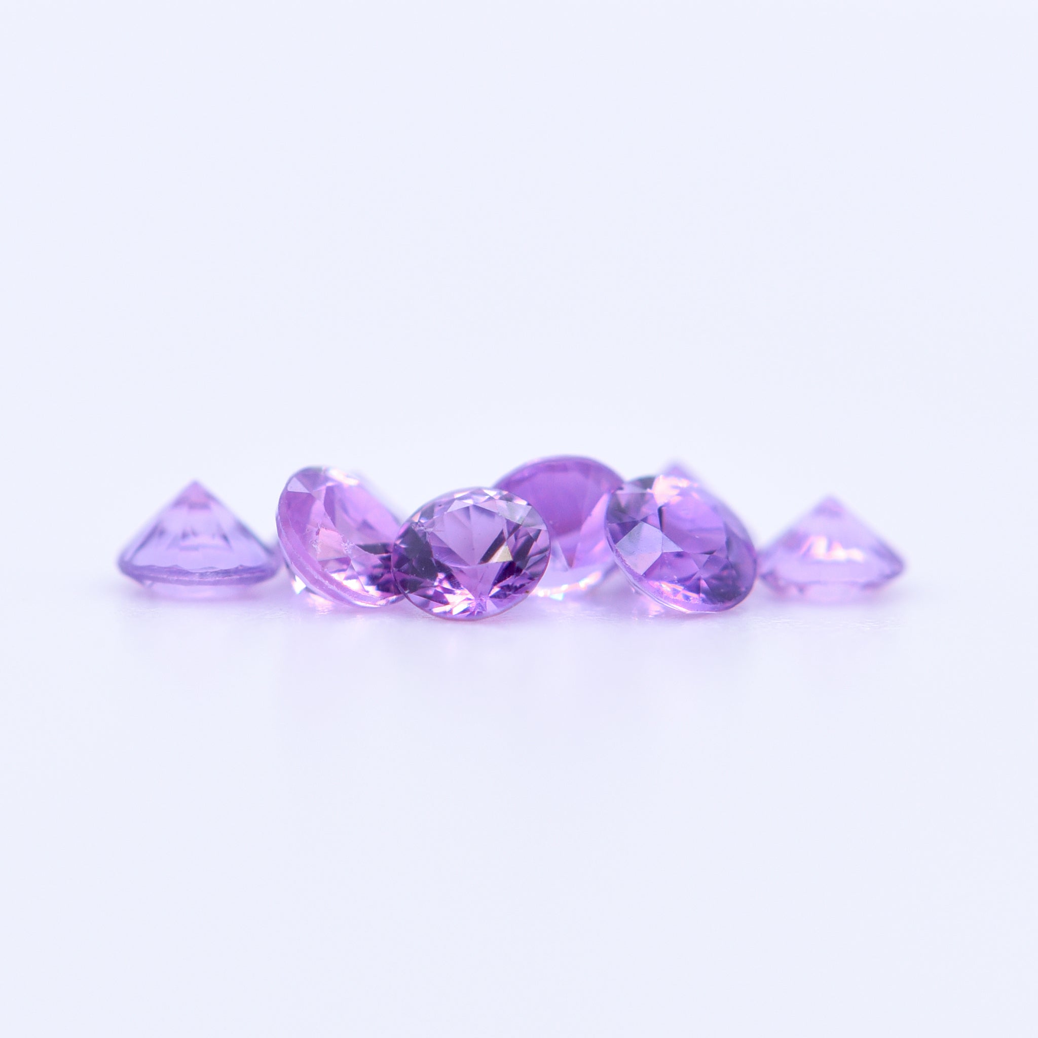 2.75mm Round Diamond Cut Purple Sapphires