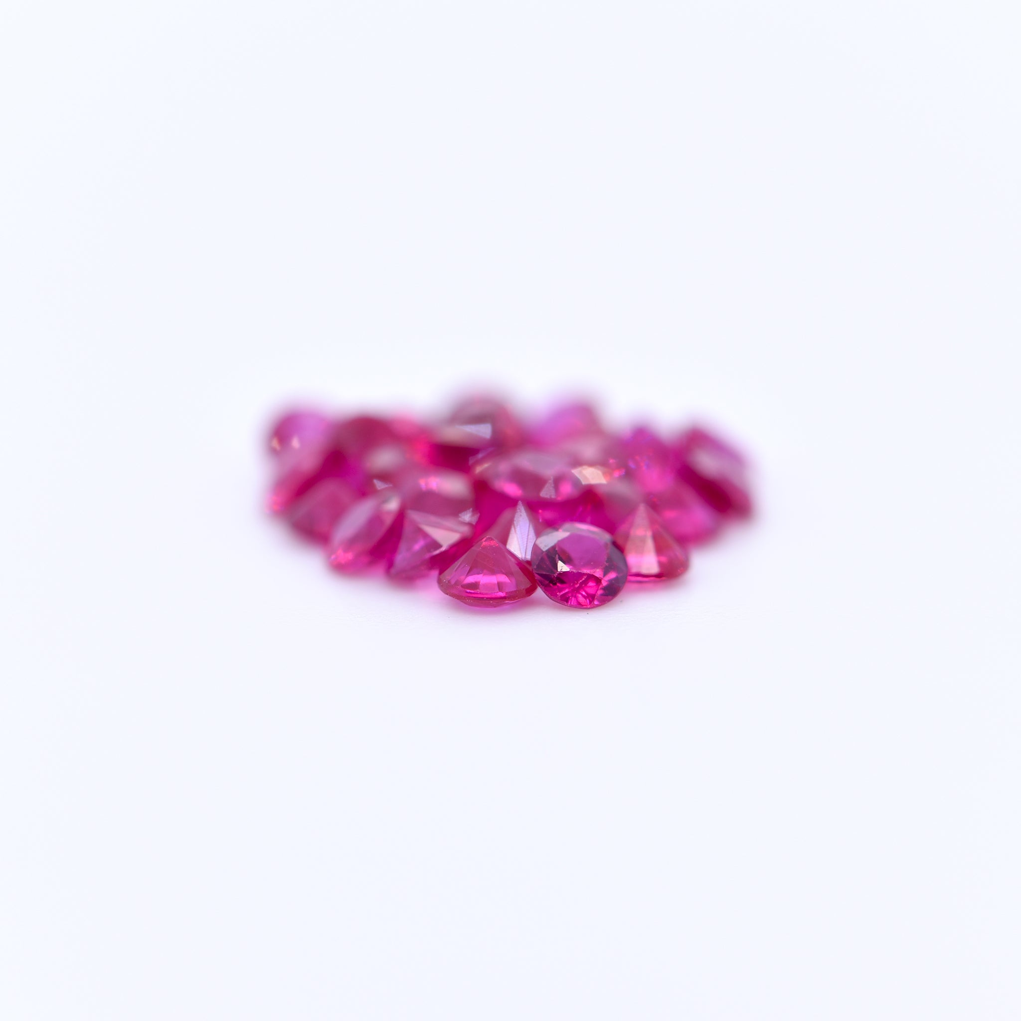 2.75mm Round Diamond Cut Pink Rubies
