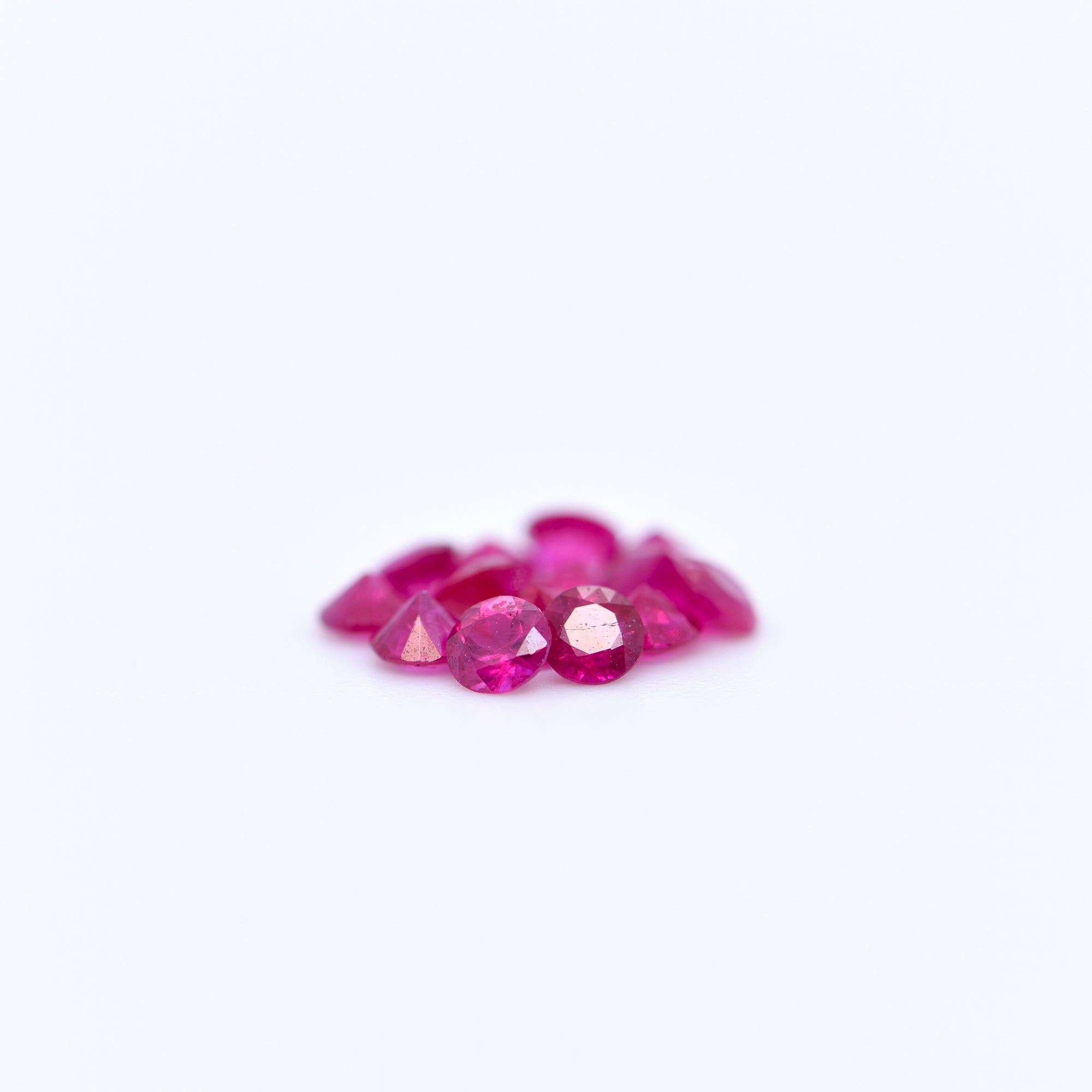 2.75mm Round Diamond Cut Pink Rubies