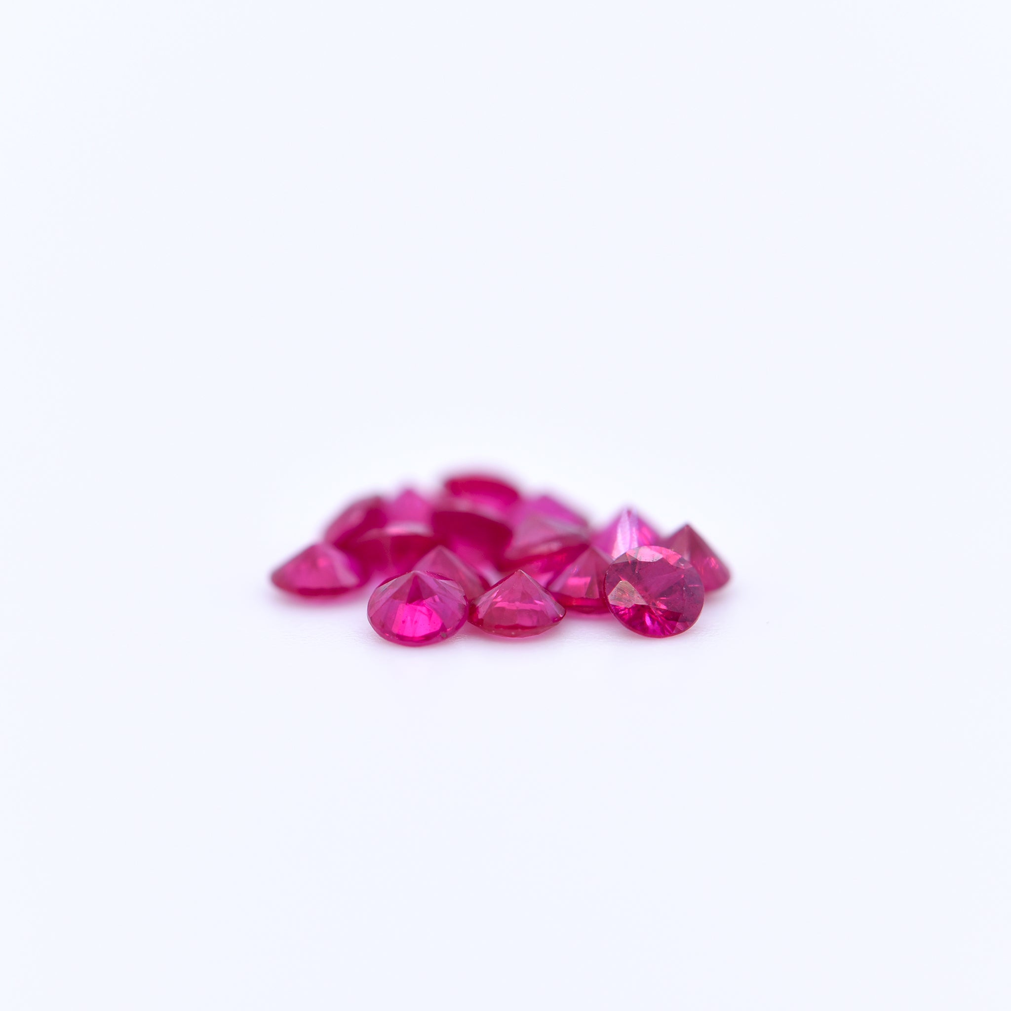 2.75mm Round Diamond Cut Pink Rubies