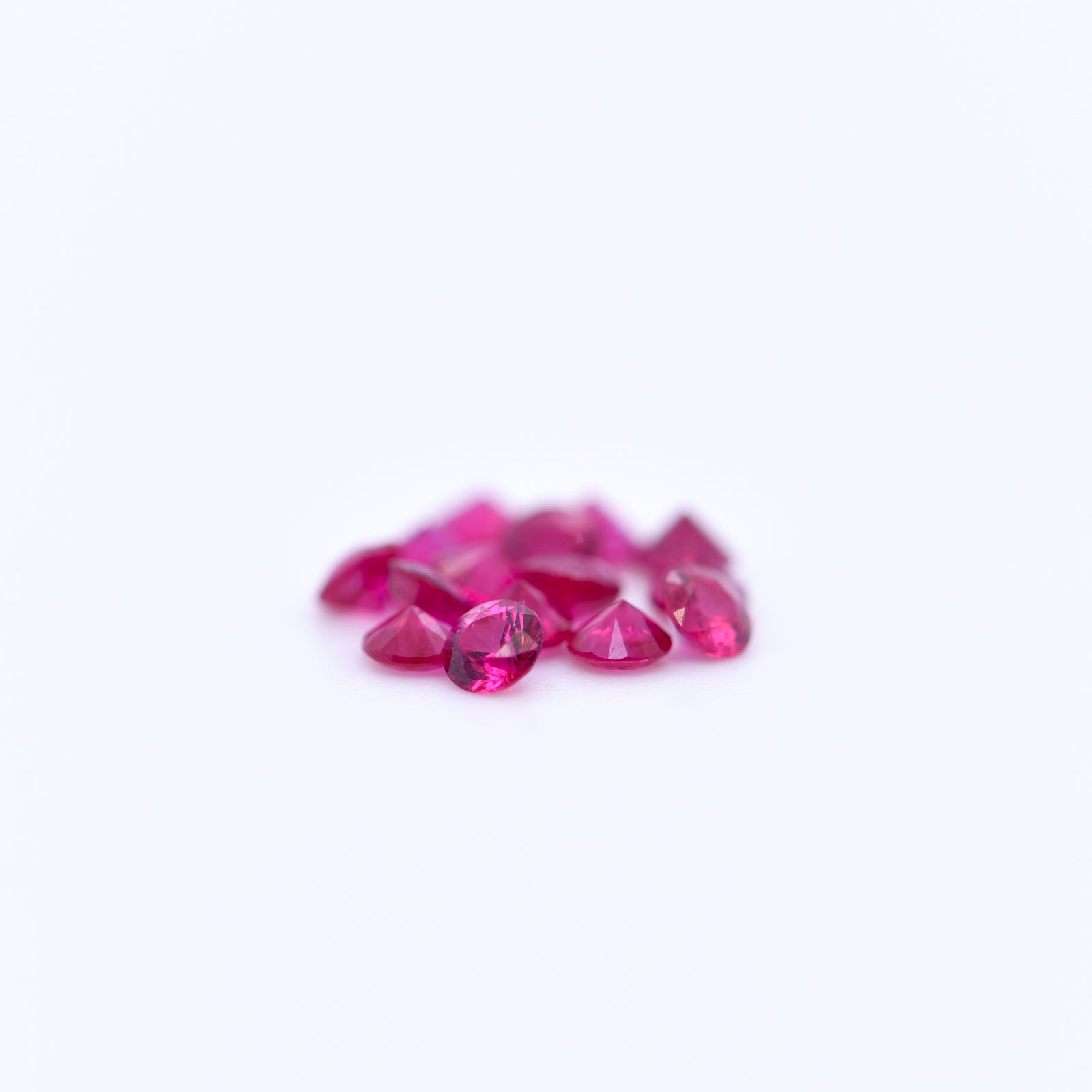 2.75mm Round Diamond Cut Pink Rubies