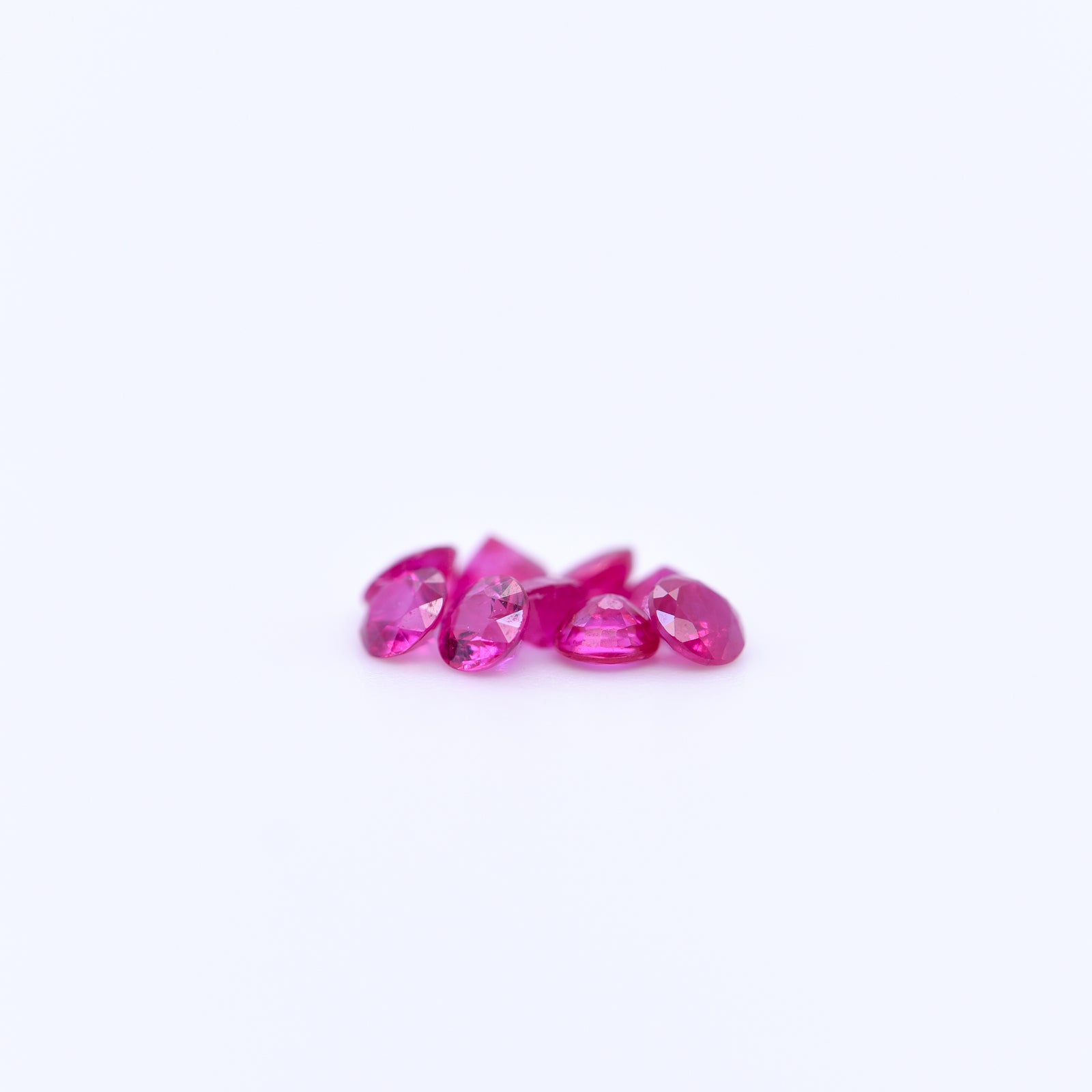 3mm Round Diamond Cut Pink Rubies