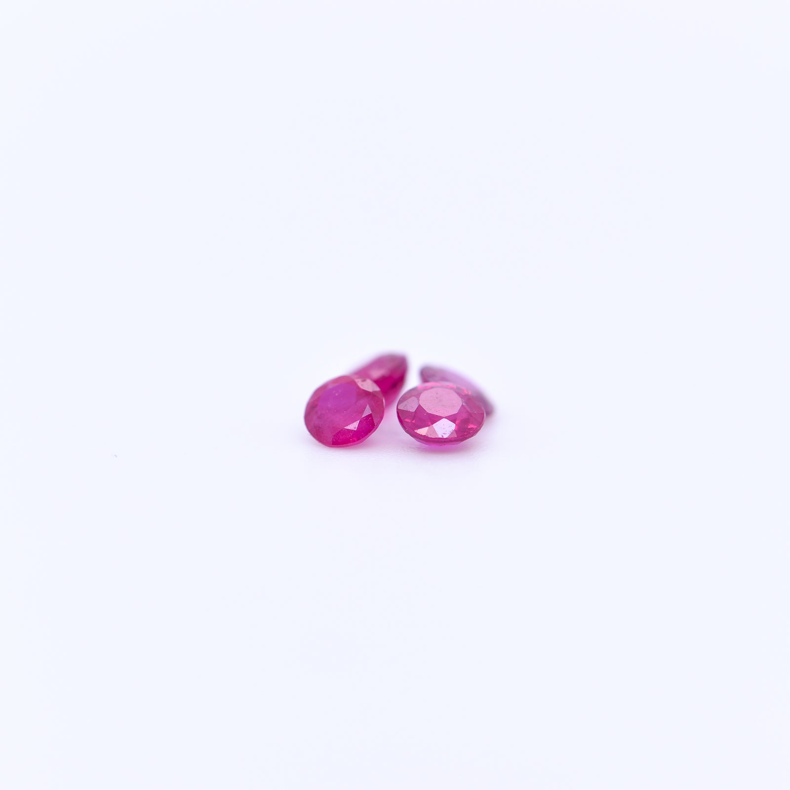 3.25mm Round Diamond Cut Pink Rubies