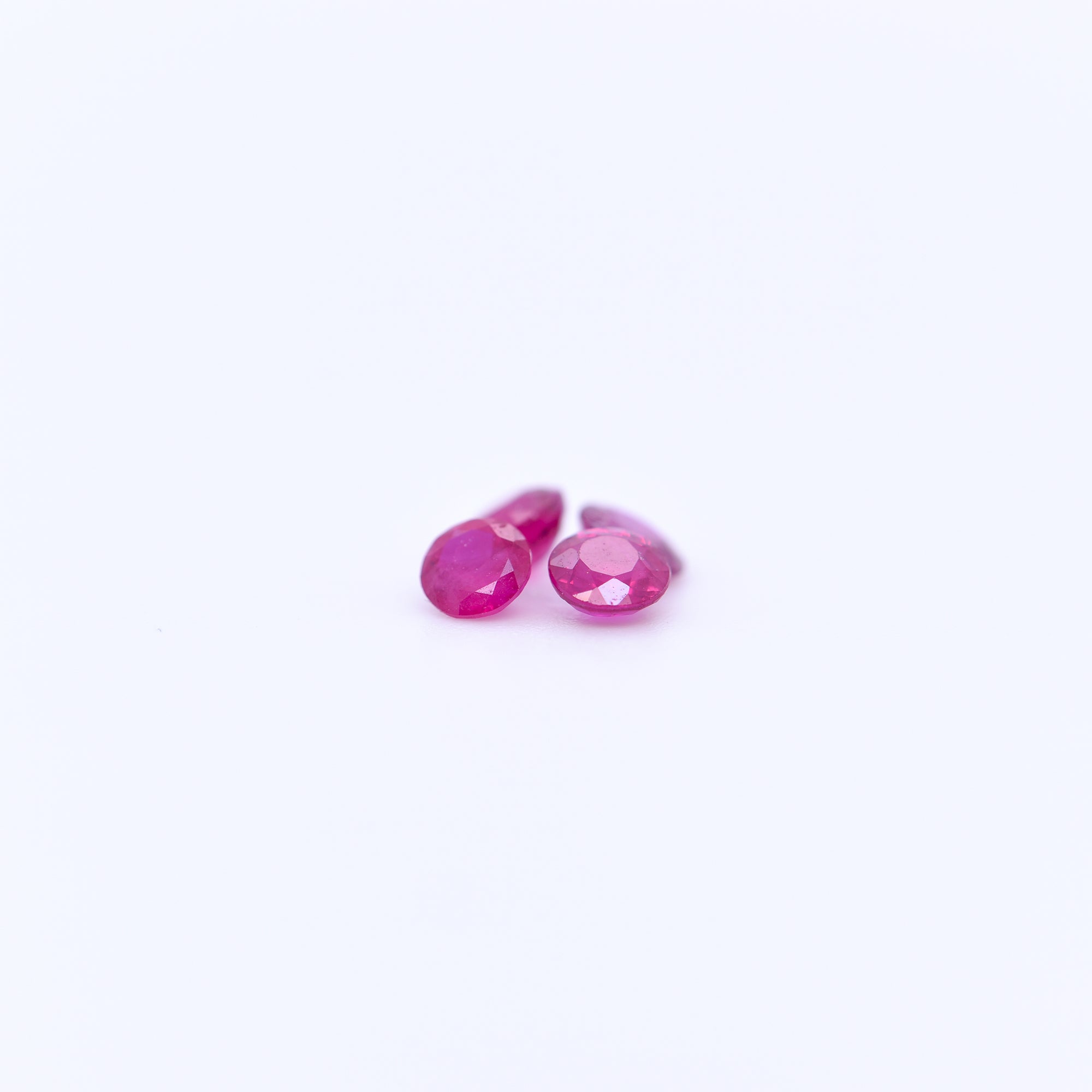3.25mm Round Diamond Cut Pink Rubies