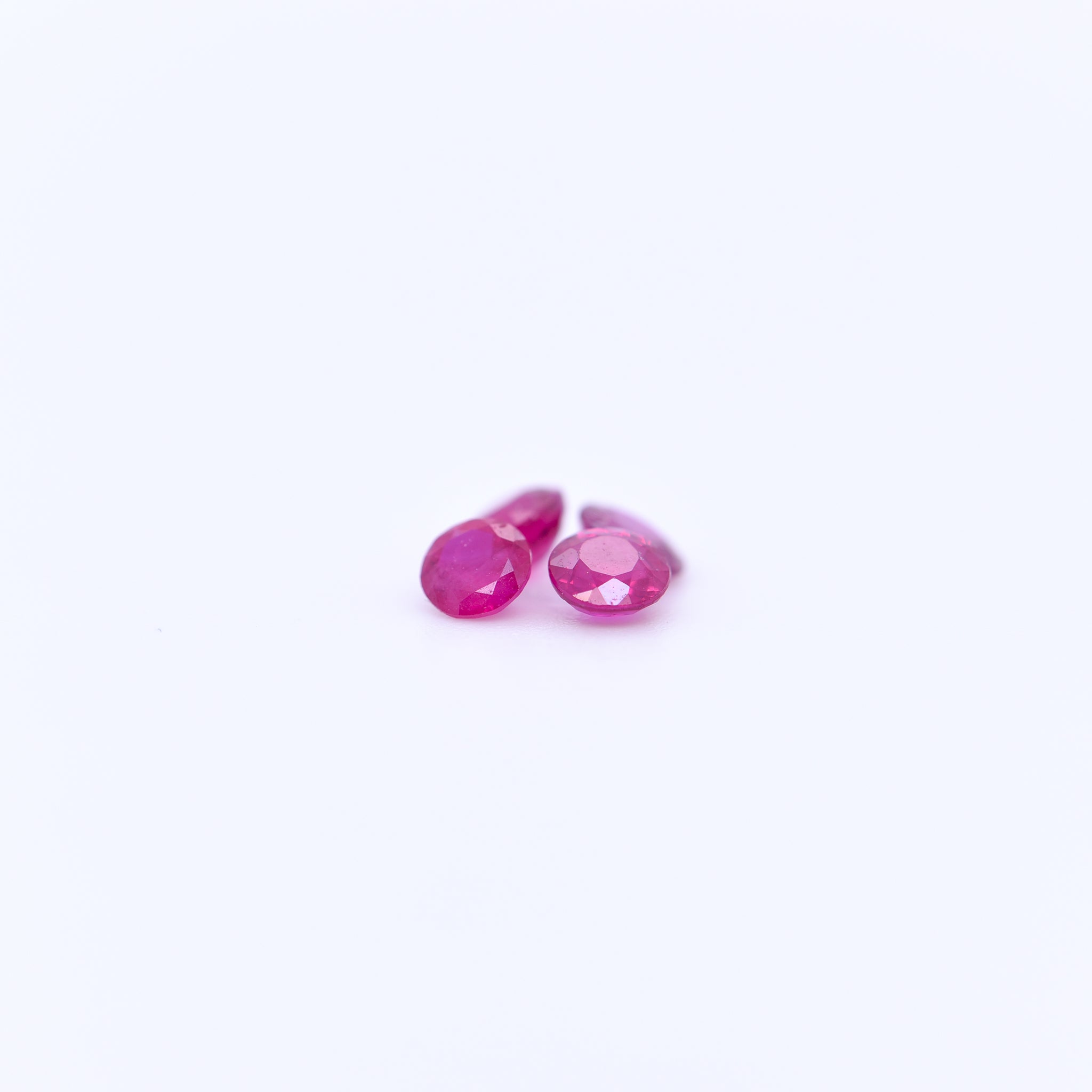 3.25mm Round Diamond Cut Pink Rubies