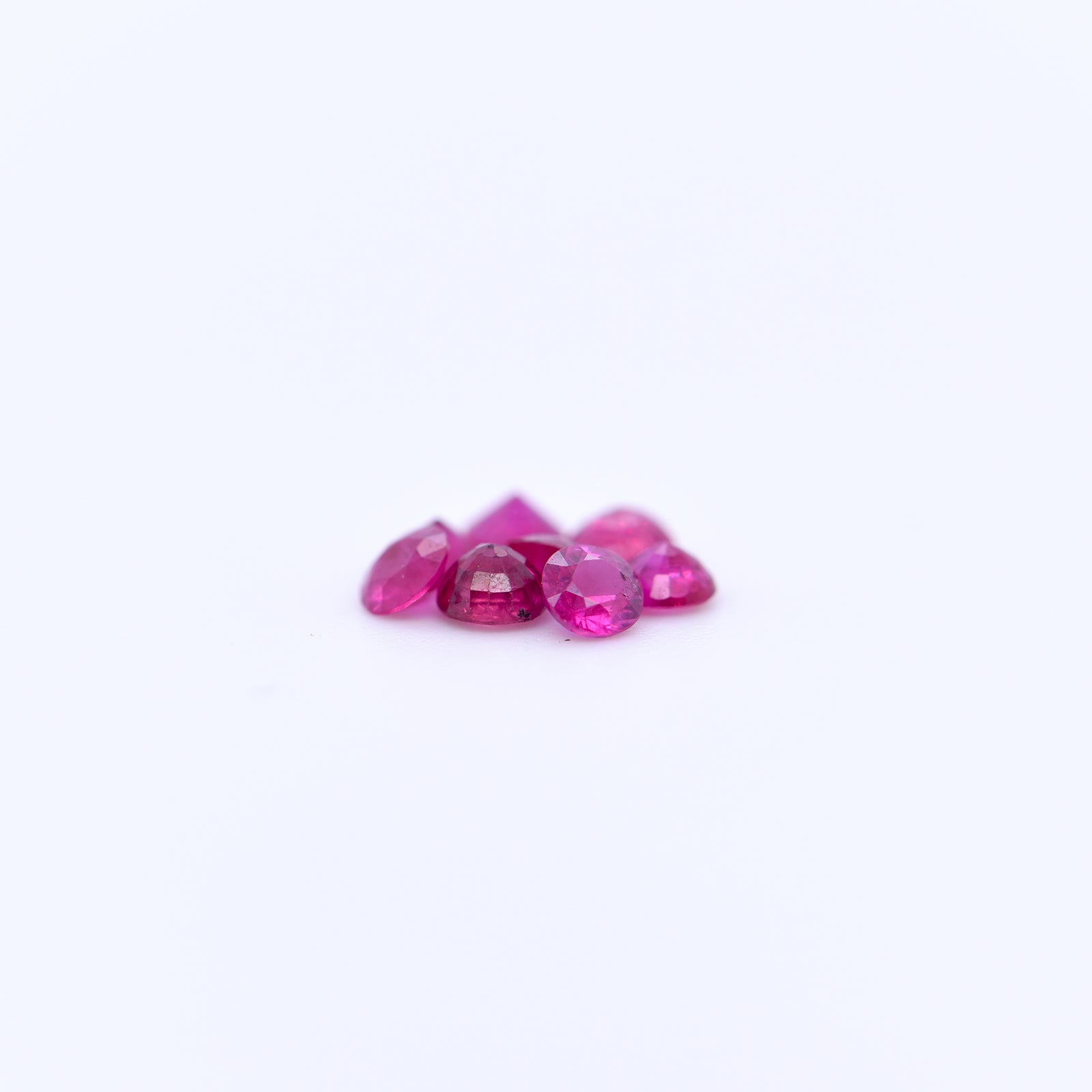 3mm Round Diamond Cut Pink Rubies