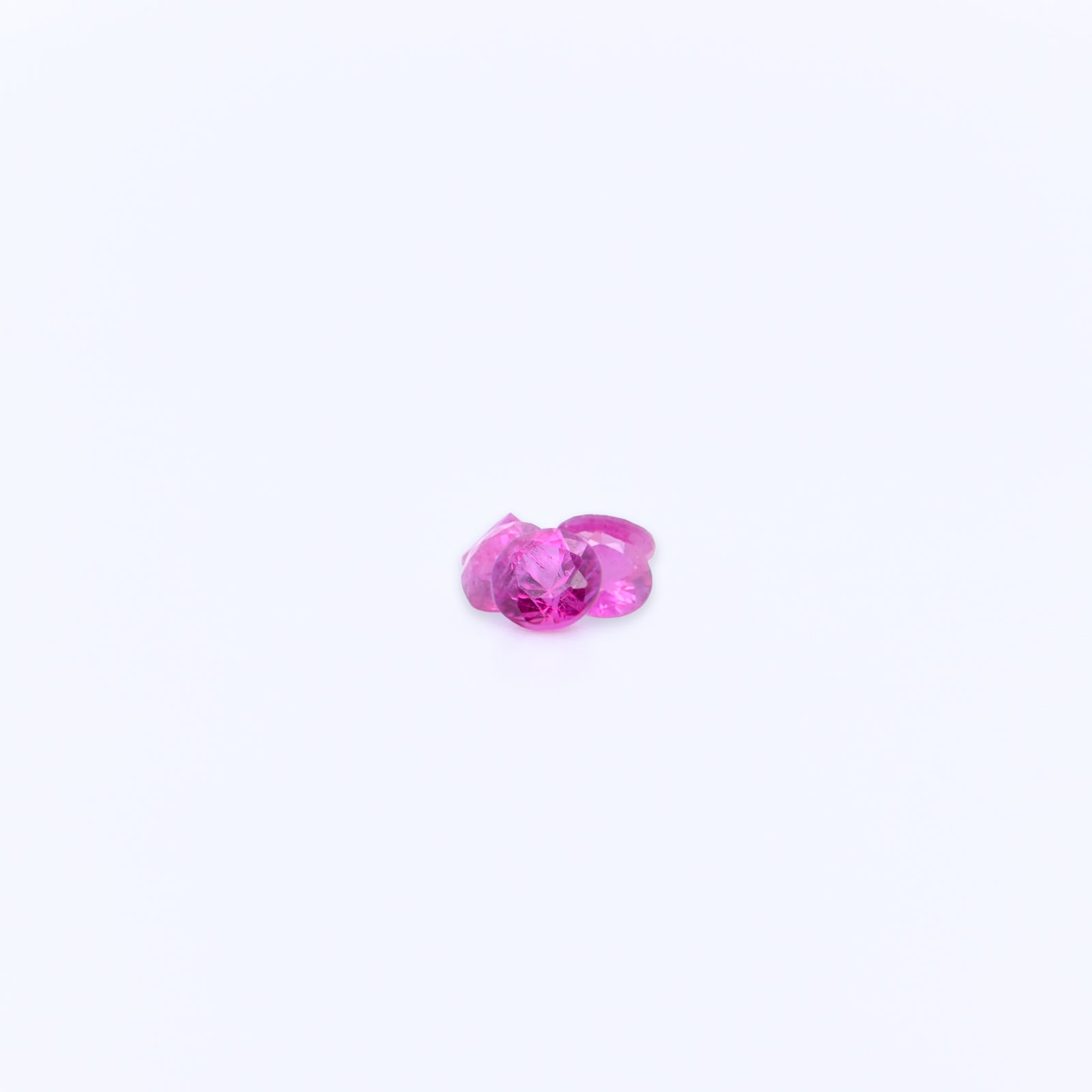 3mm Round Diamond Cut Pink Rubies