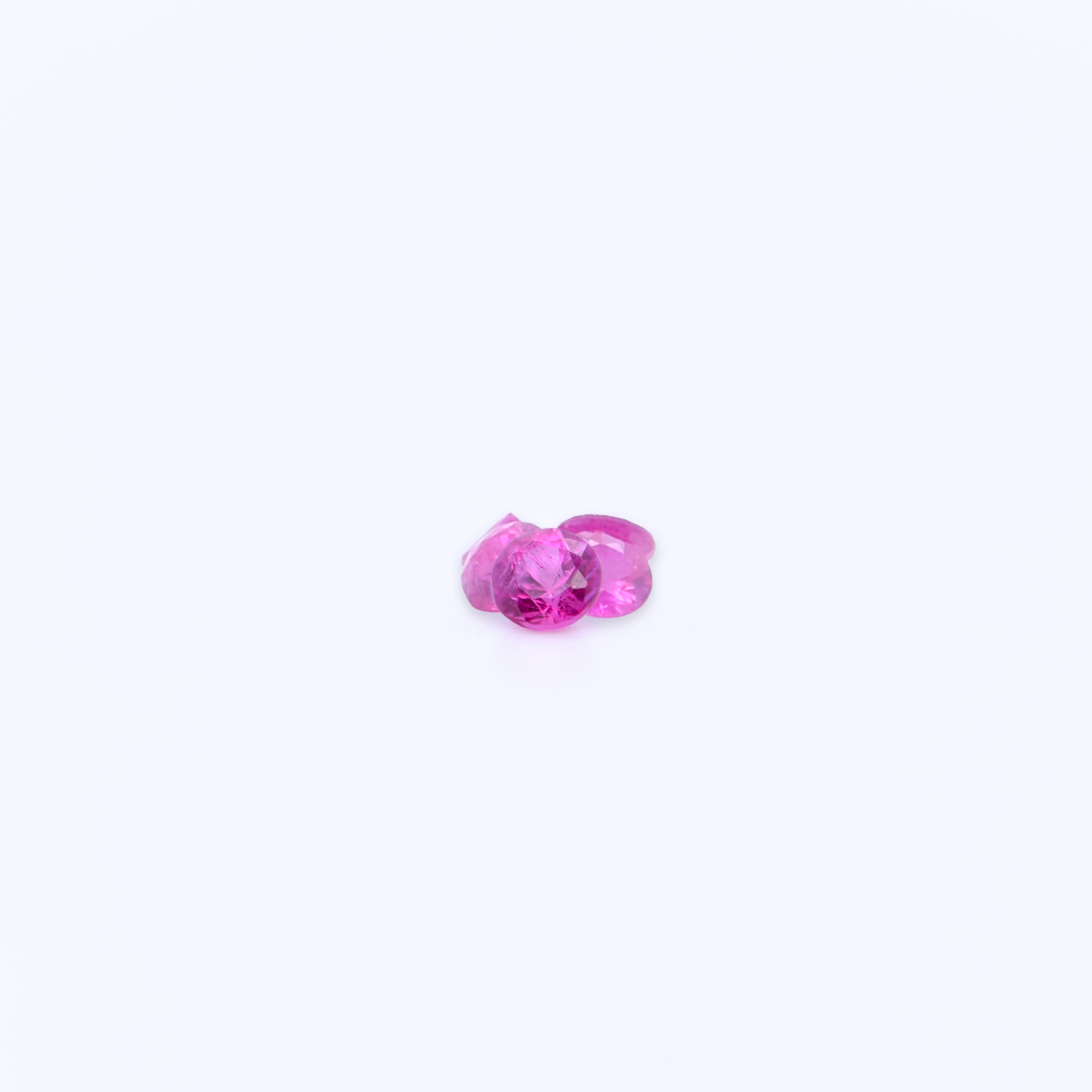 3mm Round Diamond Cut Pink Rubies