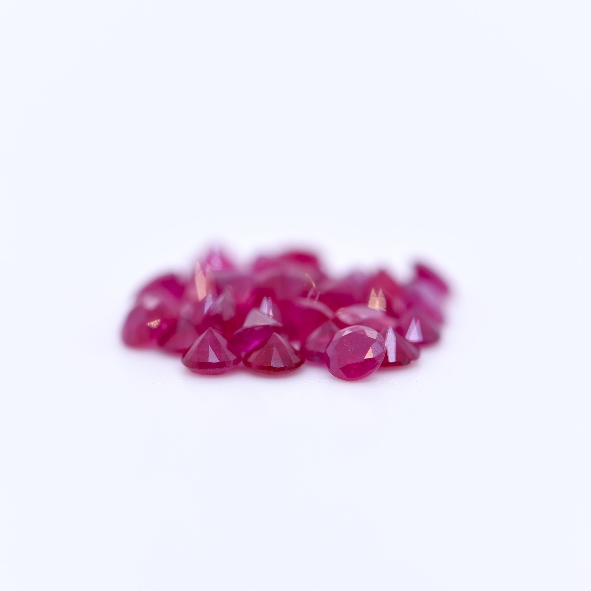 2.75mm Round Diamond Cut Red Rubies