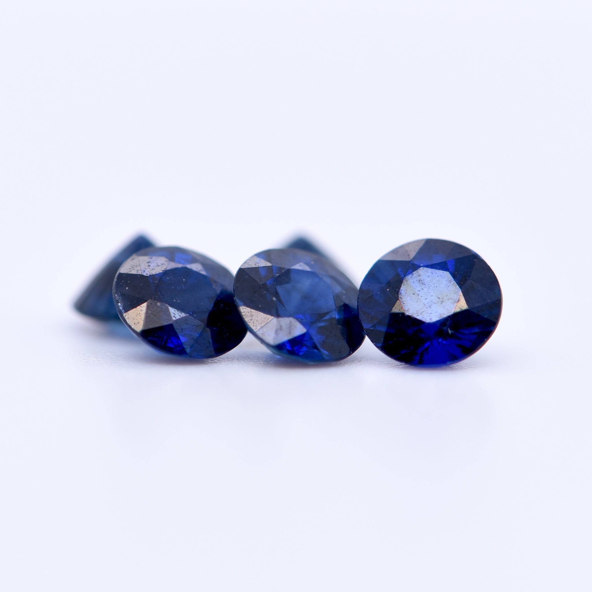 4.5mm Round Diamond Cut Blue Sapphires