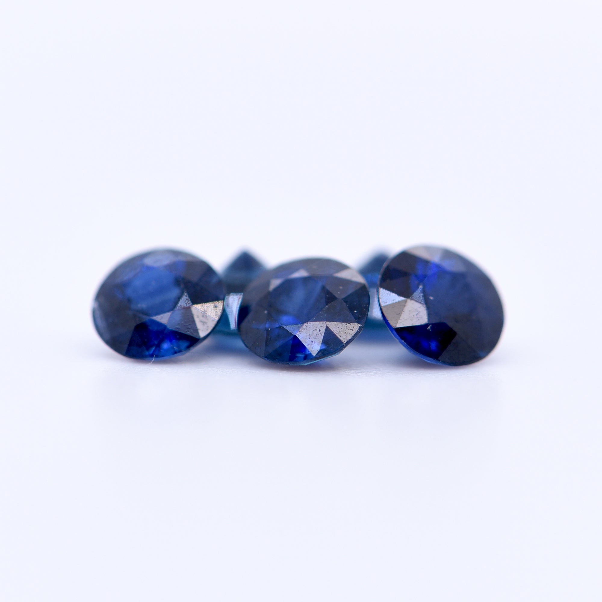 4.5mm Round Diamond Cut Blue Sapphires