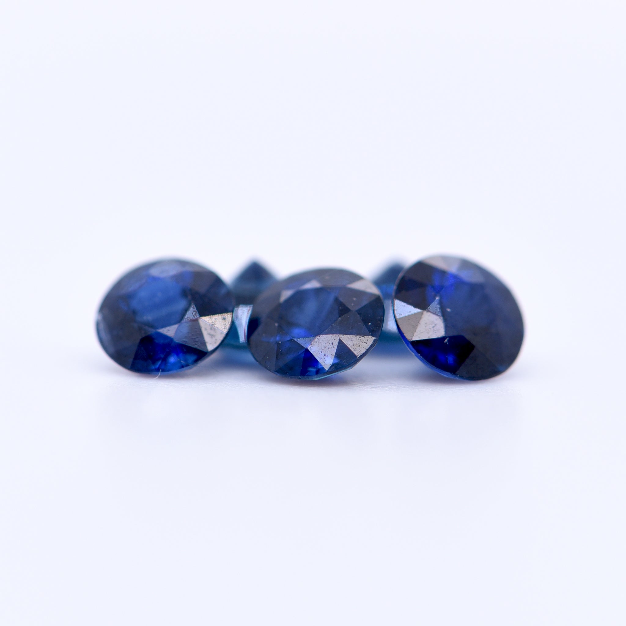 4.5mm Round Diamond Cut Blue Sapphires