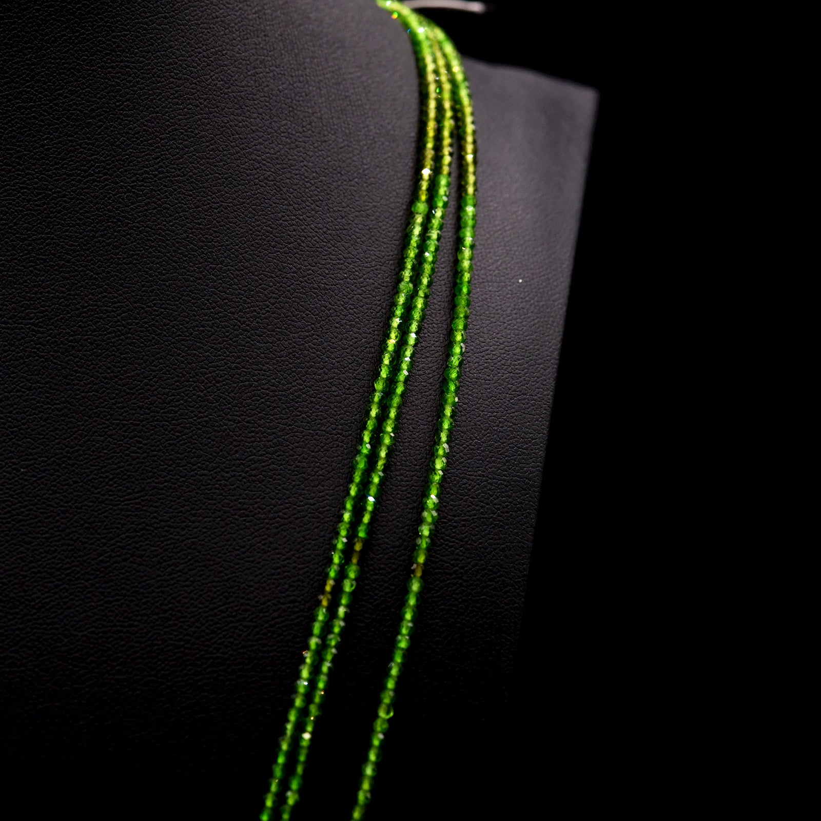 2mm Faceted Round Green Chrome Diopside Bead Strings