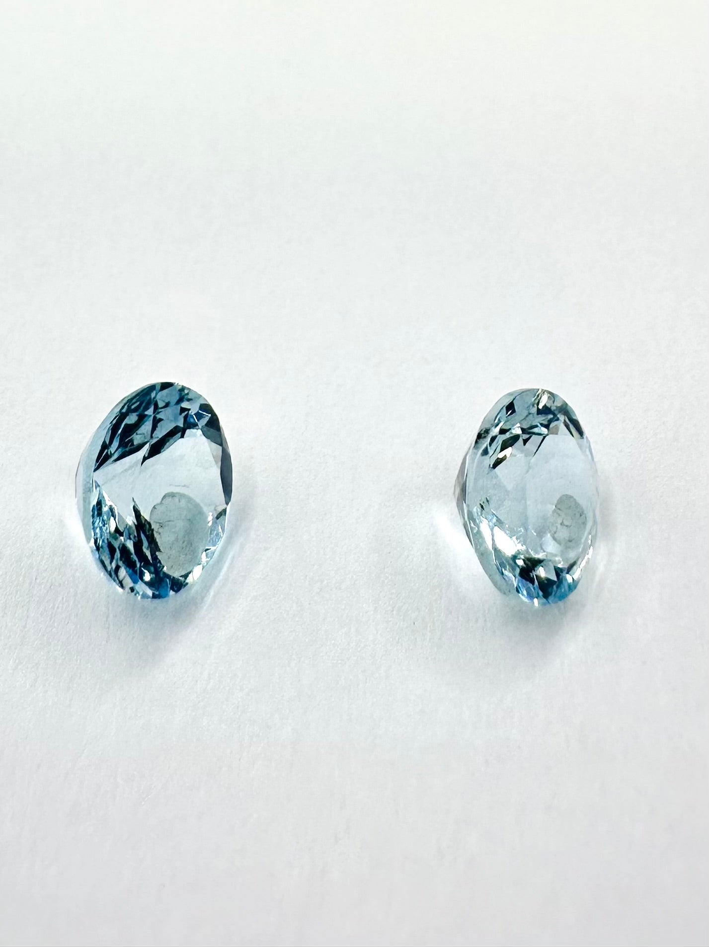 1.54cts 6mm Round faceted Aquamarine Pair