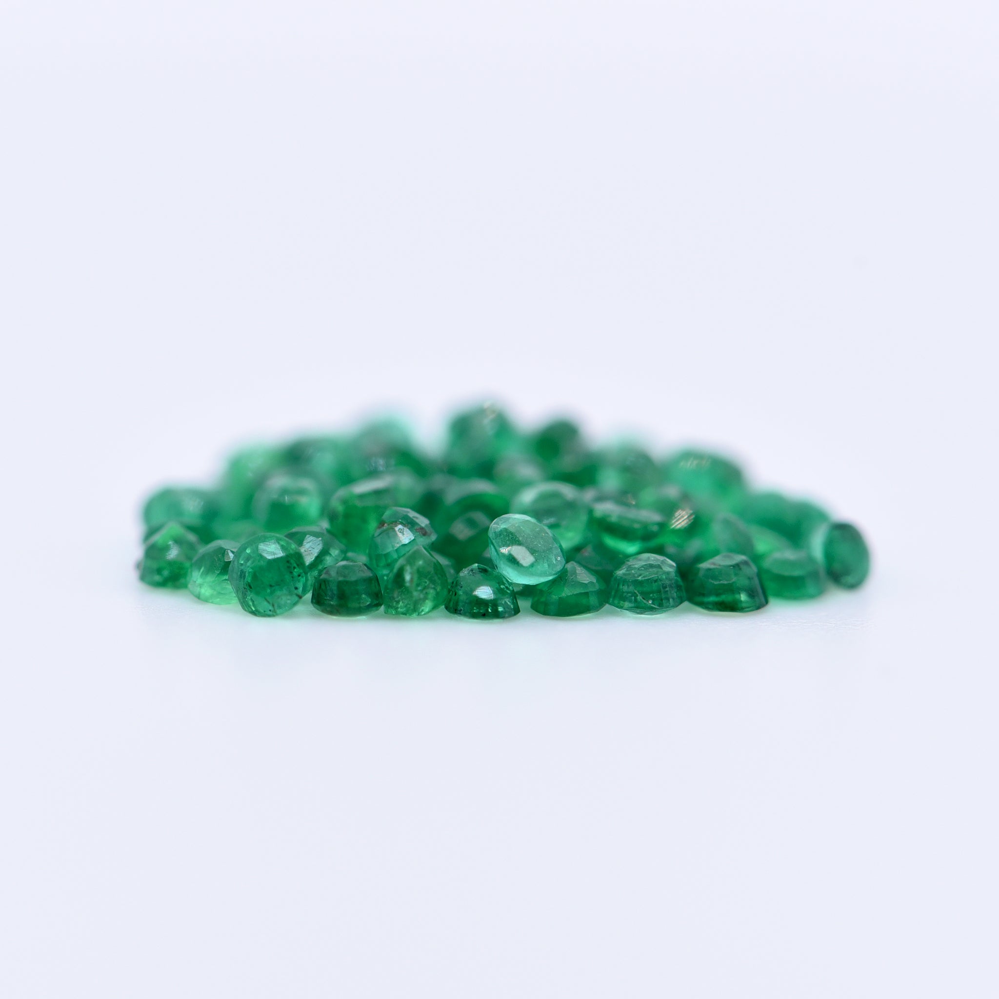 1.75mm Round Faceted Emeralds