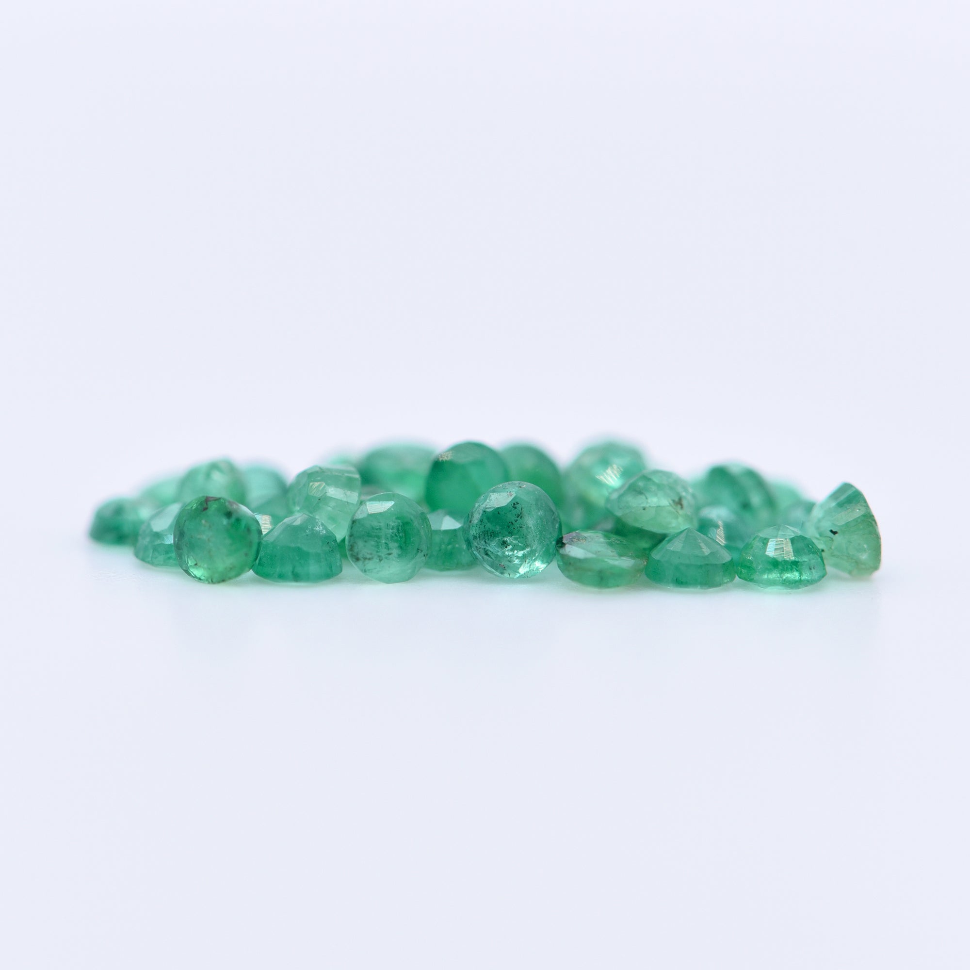 2.25mm Round Faceted Emeralds