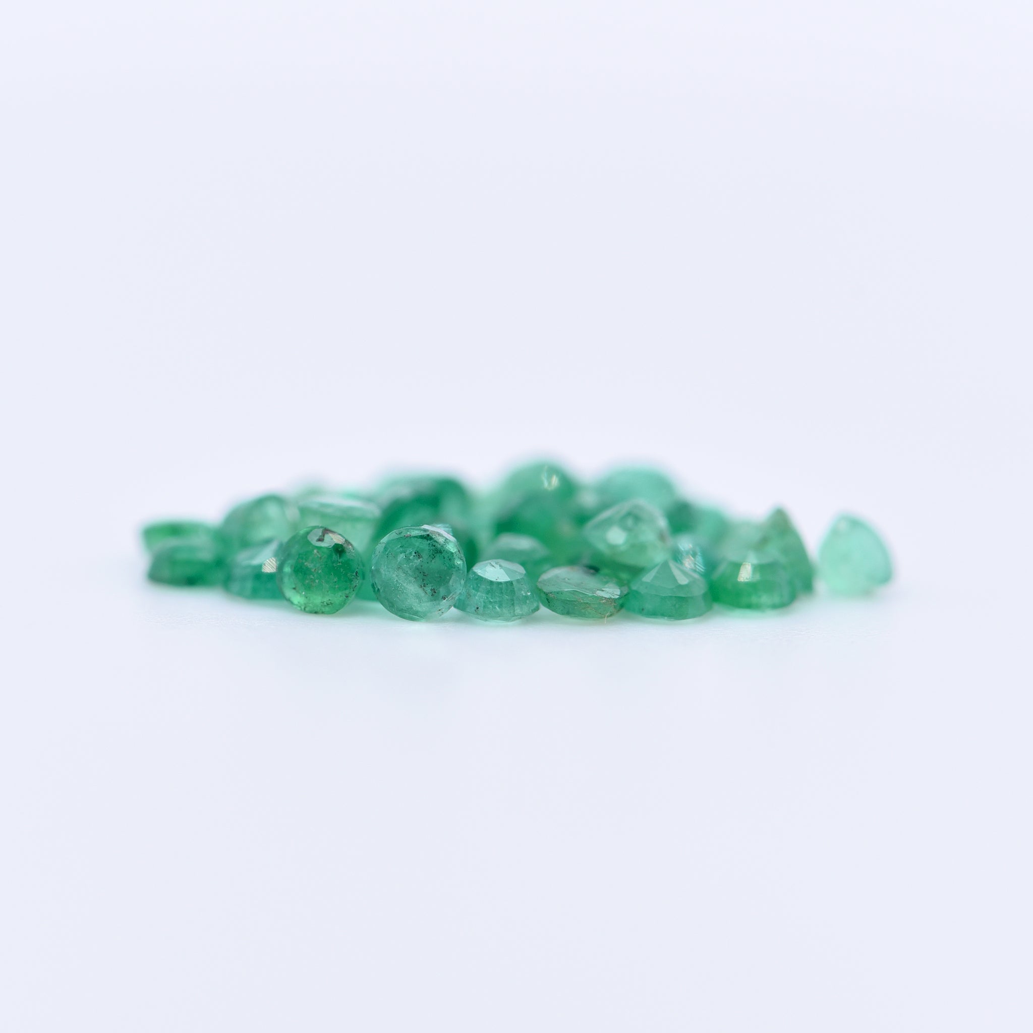 2.25mm Round Faceted Emeralds