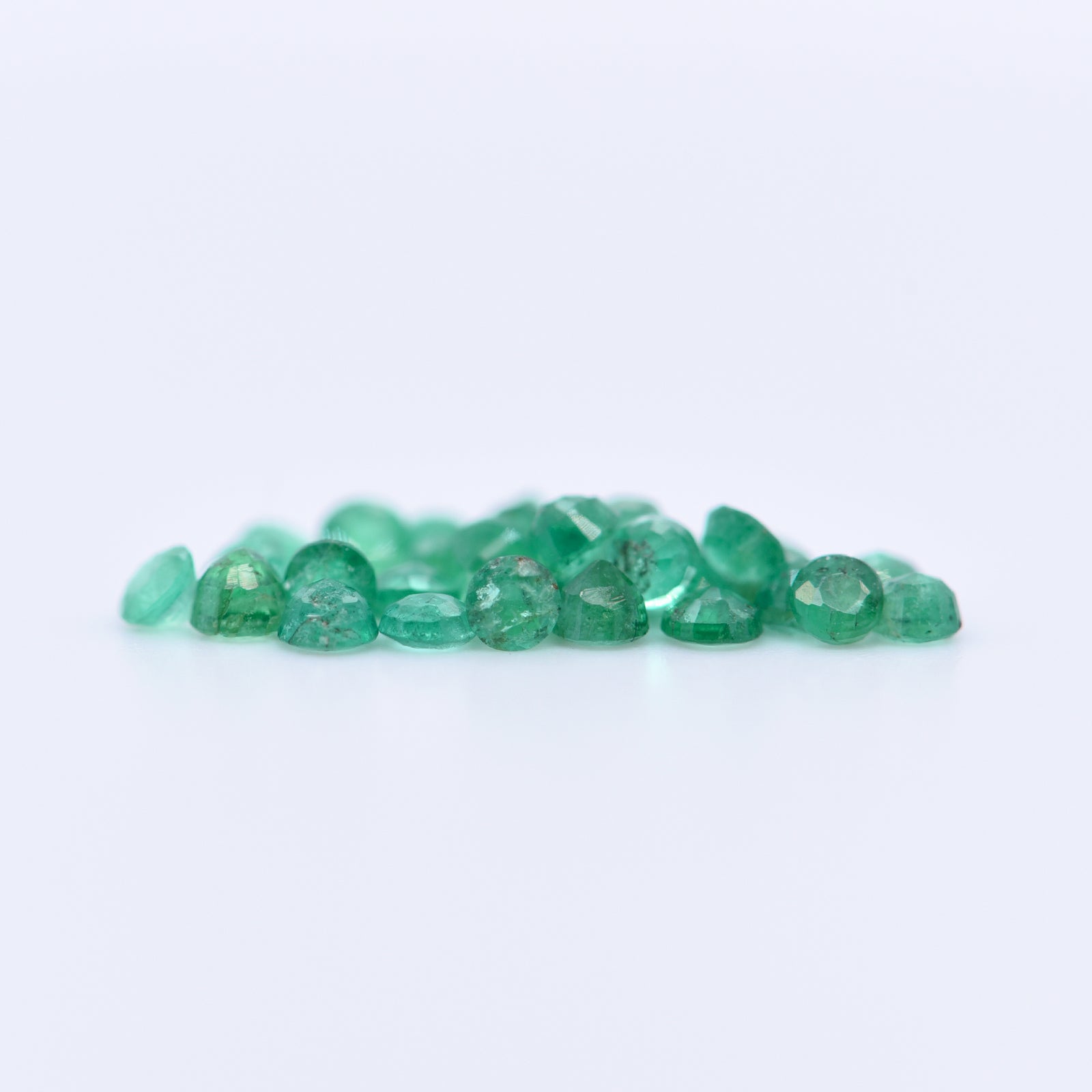 2.25mm Round Faceted Emeralds