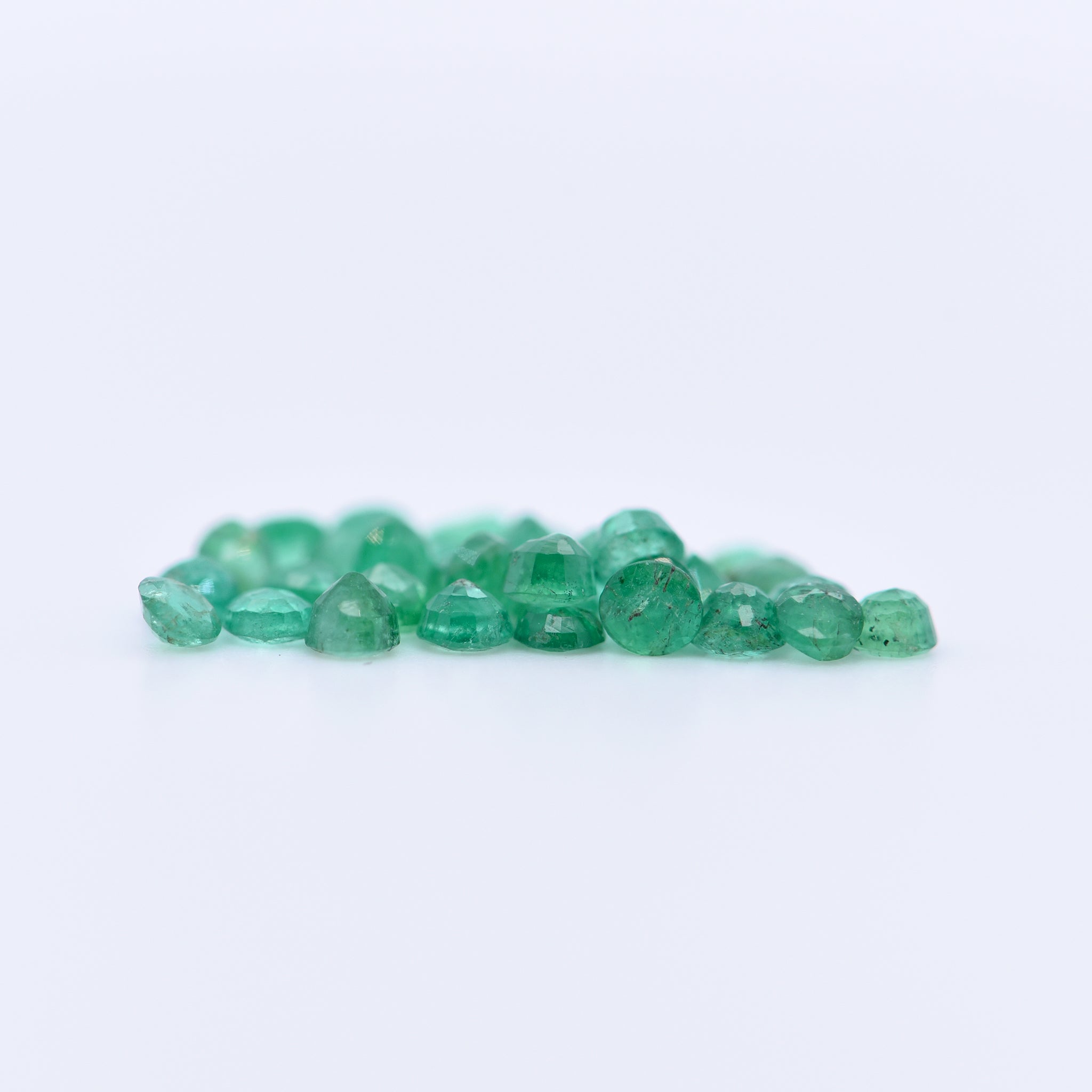 2.25mm Round Faceted Emeralds