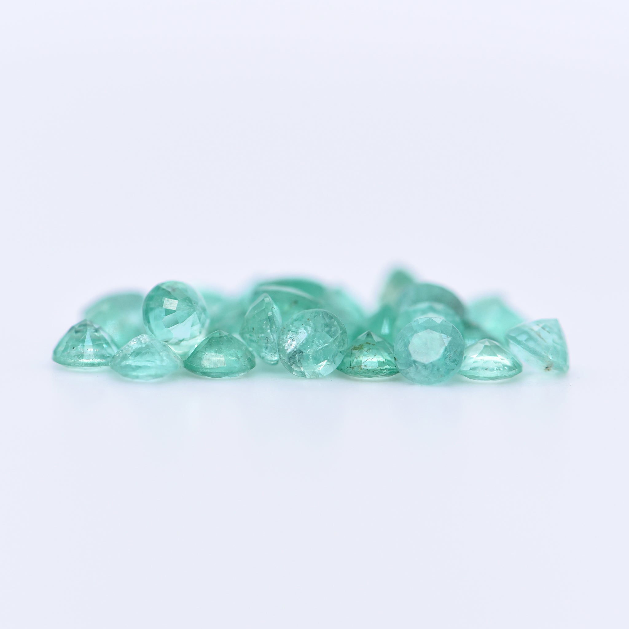 3mm Round Faceted Emeralds