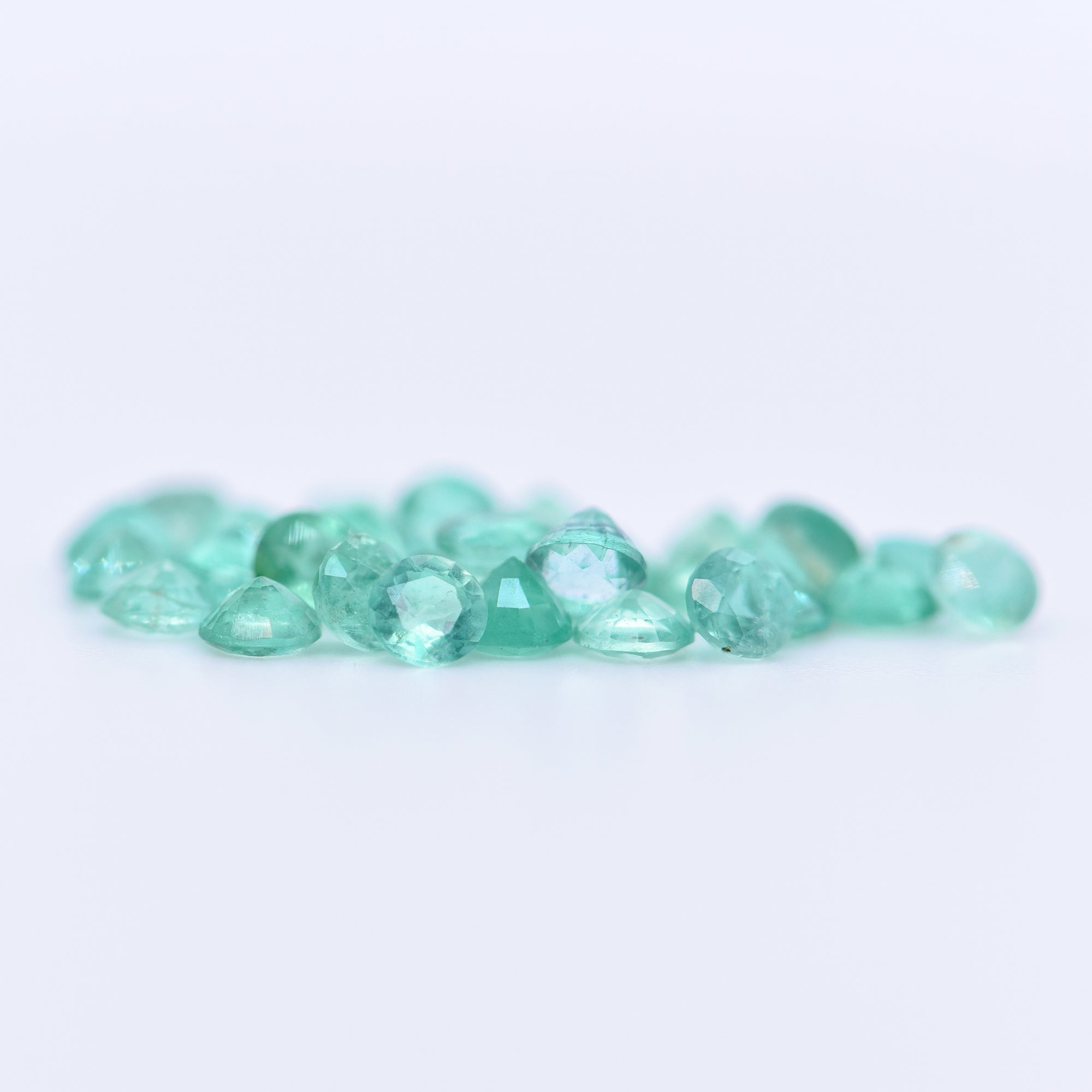 3mm Round Faceted Emeralds