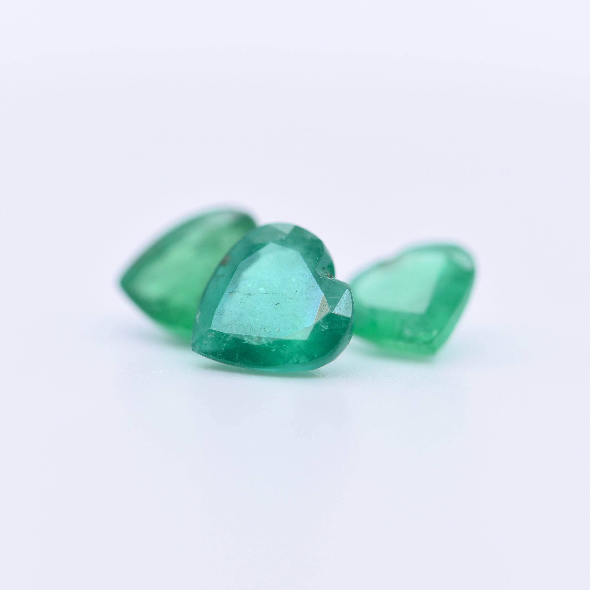 7x6 Heart Faceted Emeralds