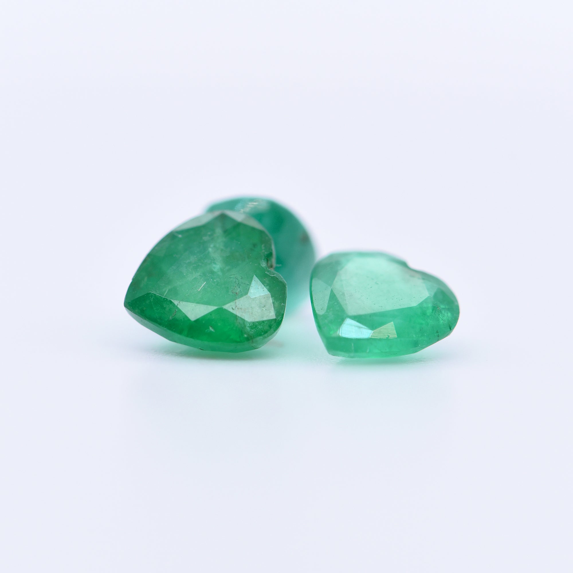 7x6 Heart Faceted Emeralds