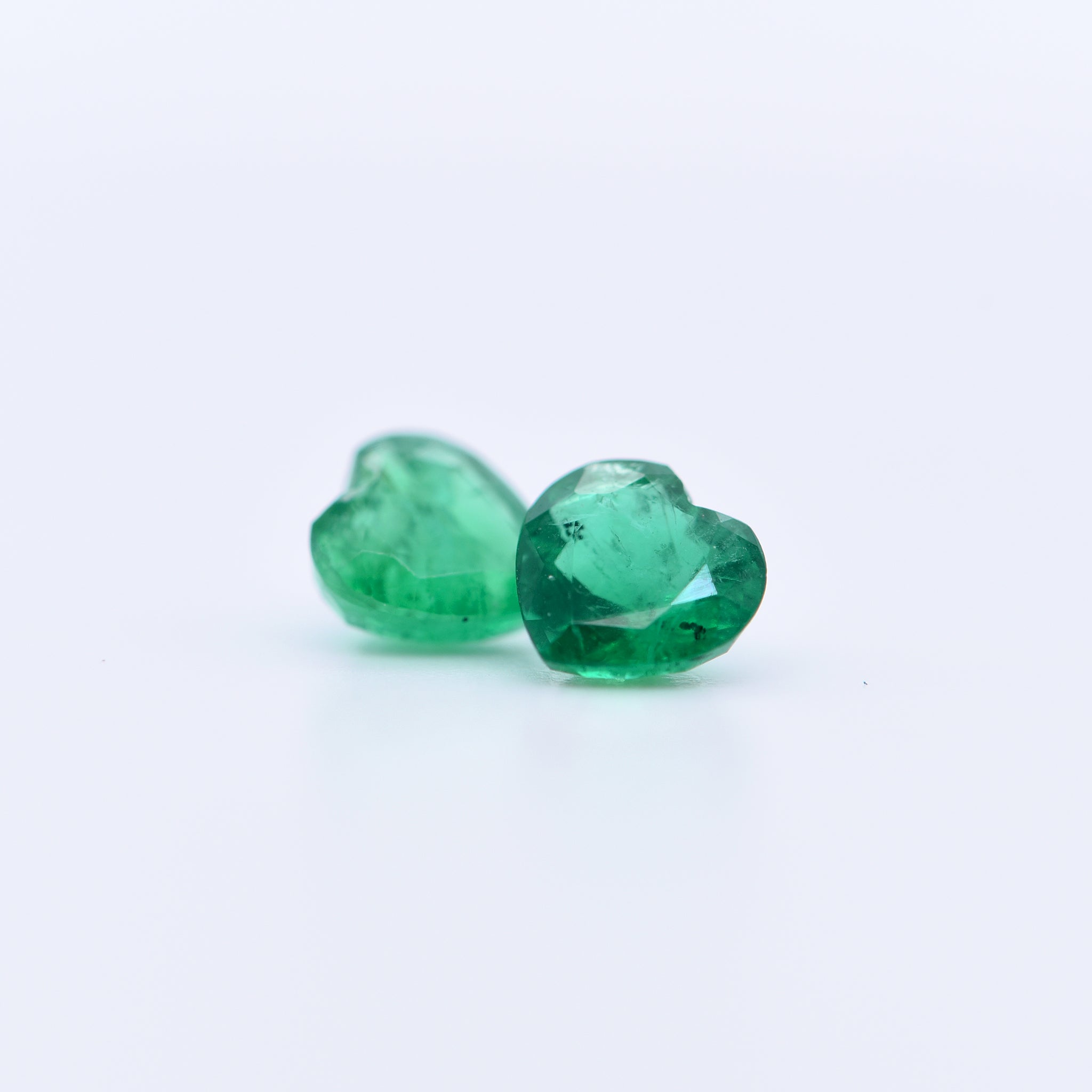 6x6 Heart Faceted Emeralds