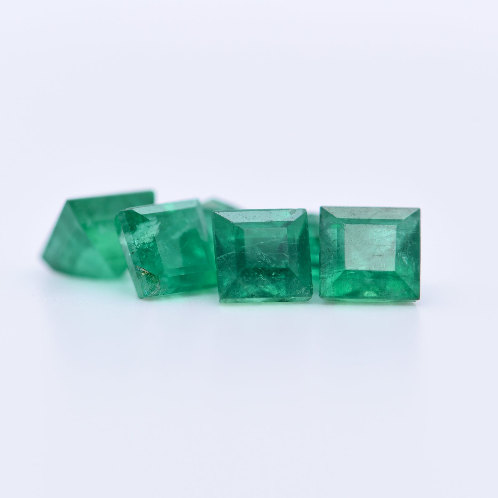 4.5x4.5 Square Step Cut Emeralds