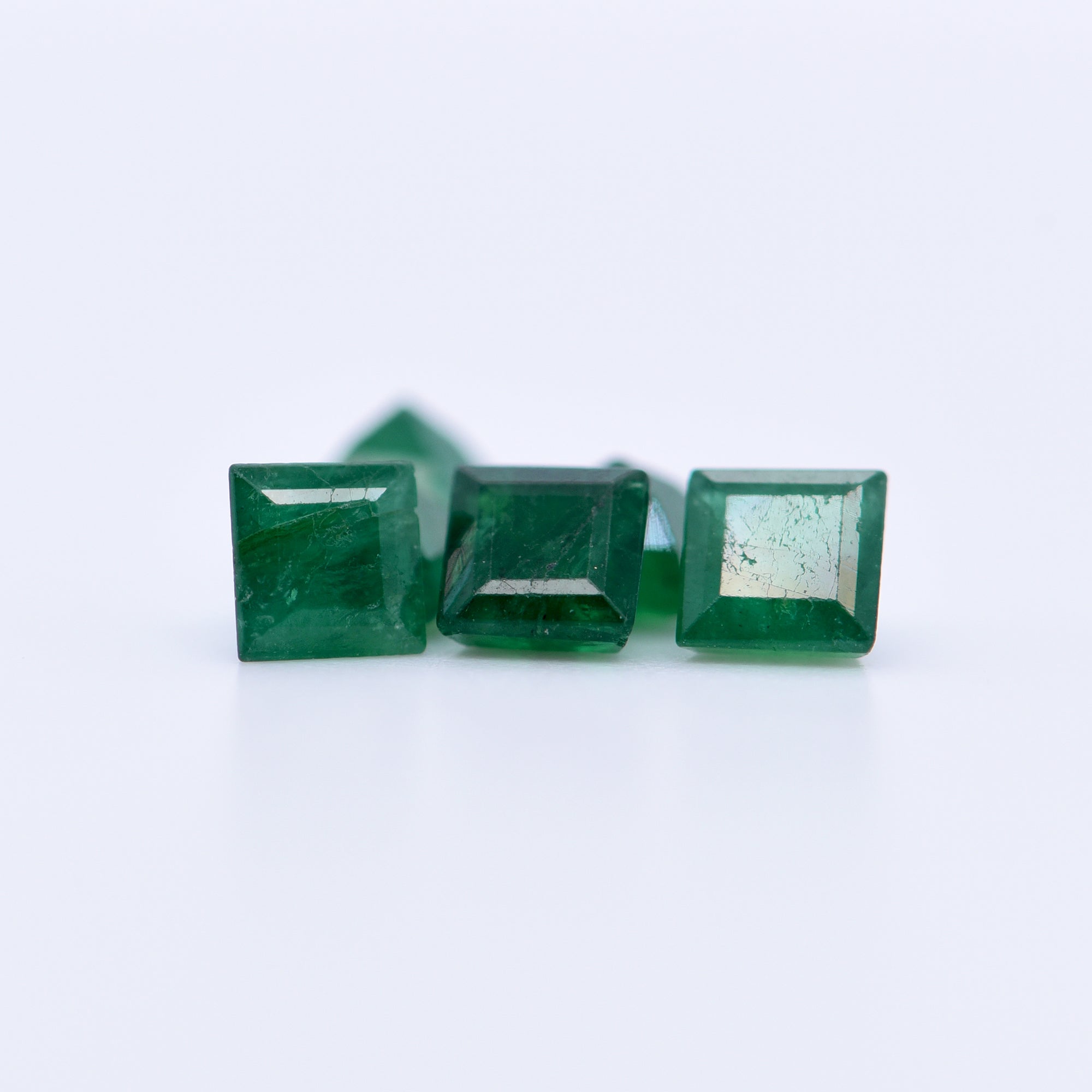 3.75x3.75 Square Step Cut Emeralds