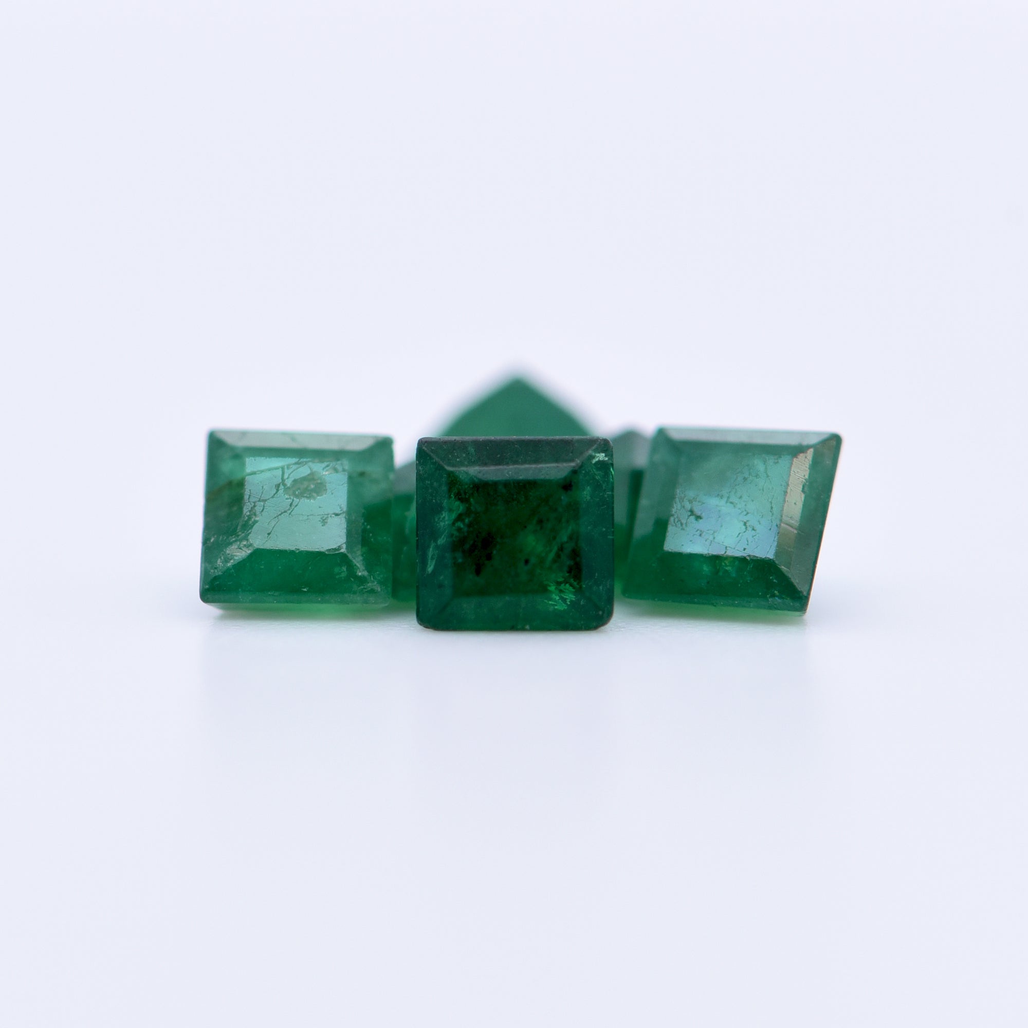 3.75x3.75 Square Step Cut Emeralds