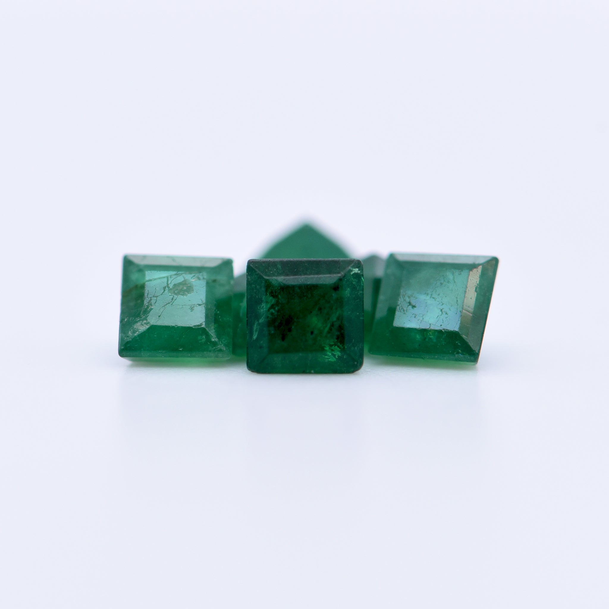 3.75x3.75 Square Step Cut Emeralds