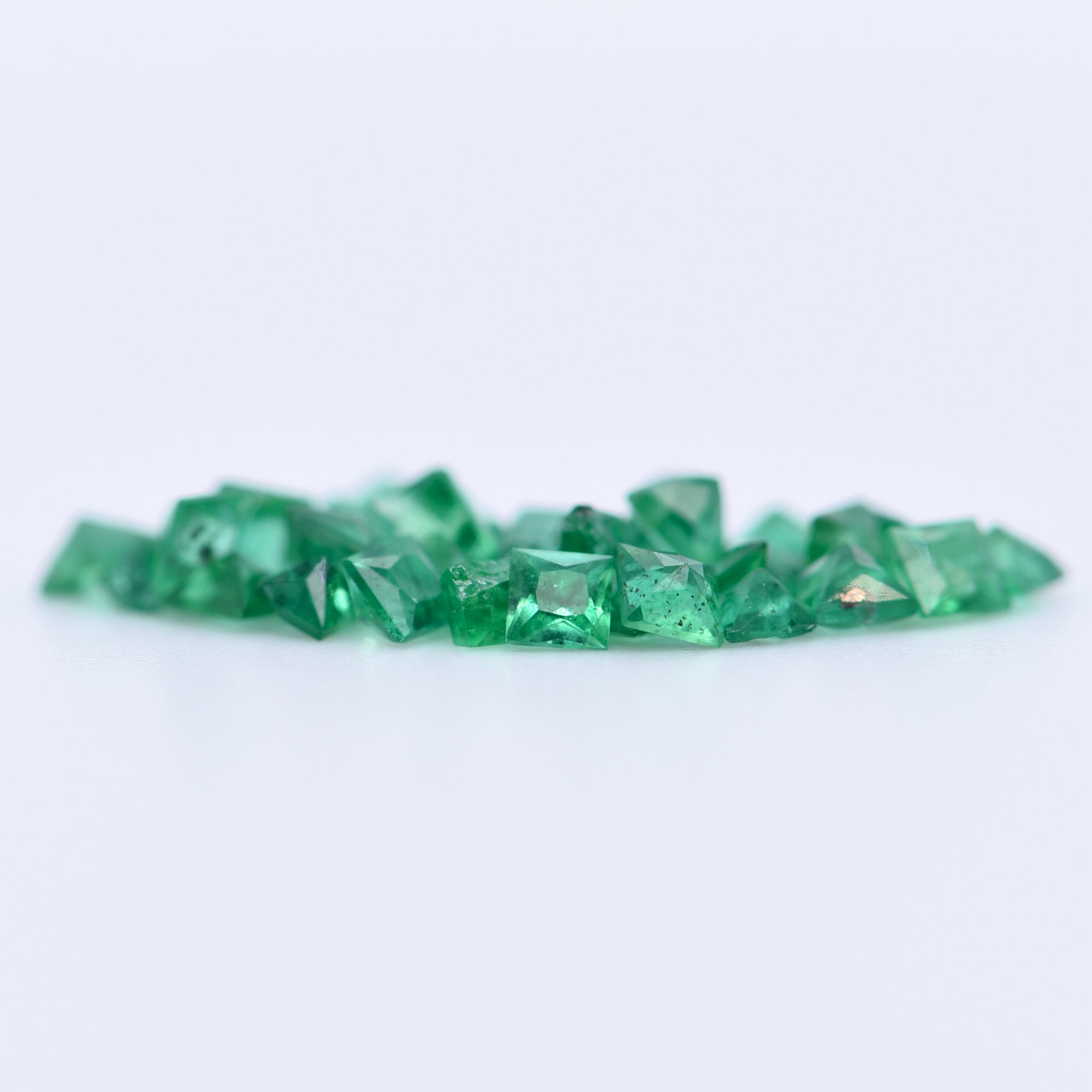 2x2 Square Princess Cut Emeralds