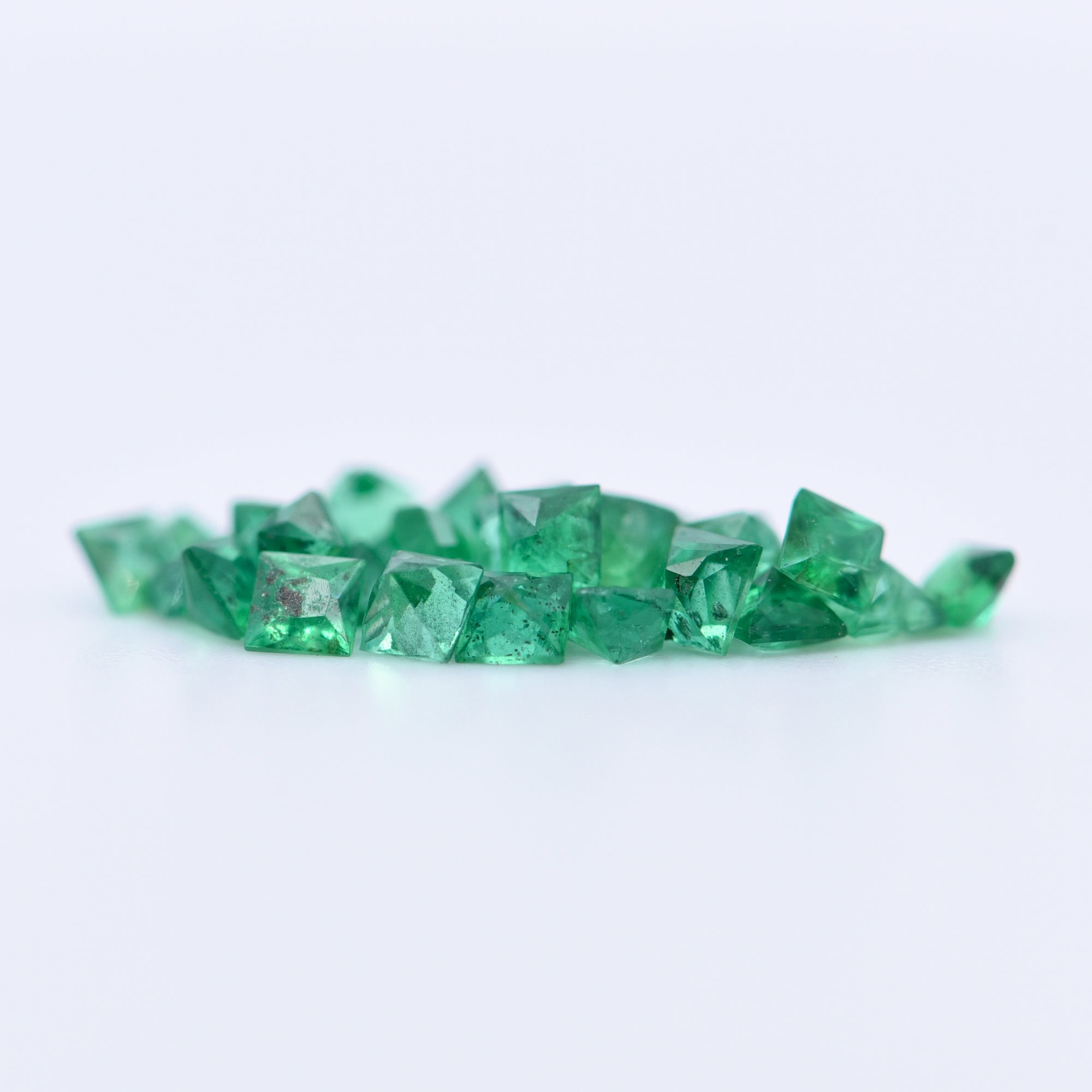 2x2 Square Princess Cut Emeralds