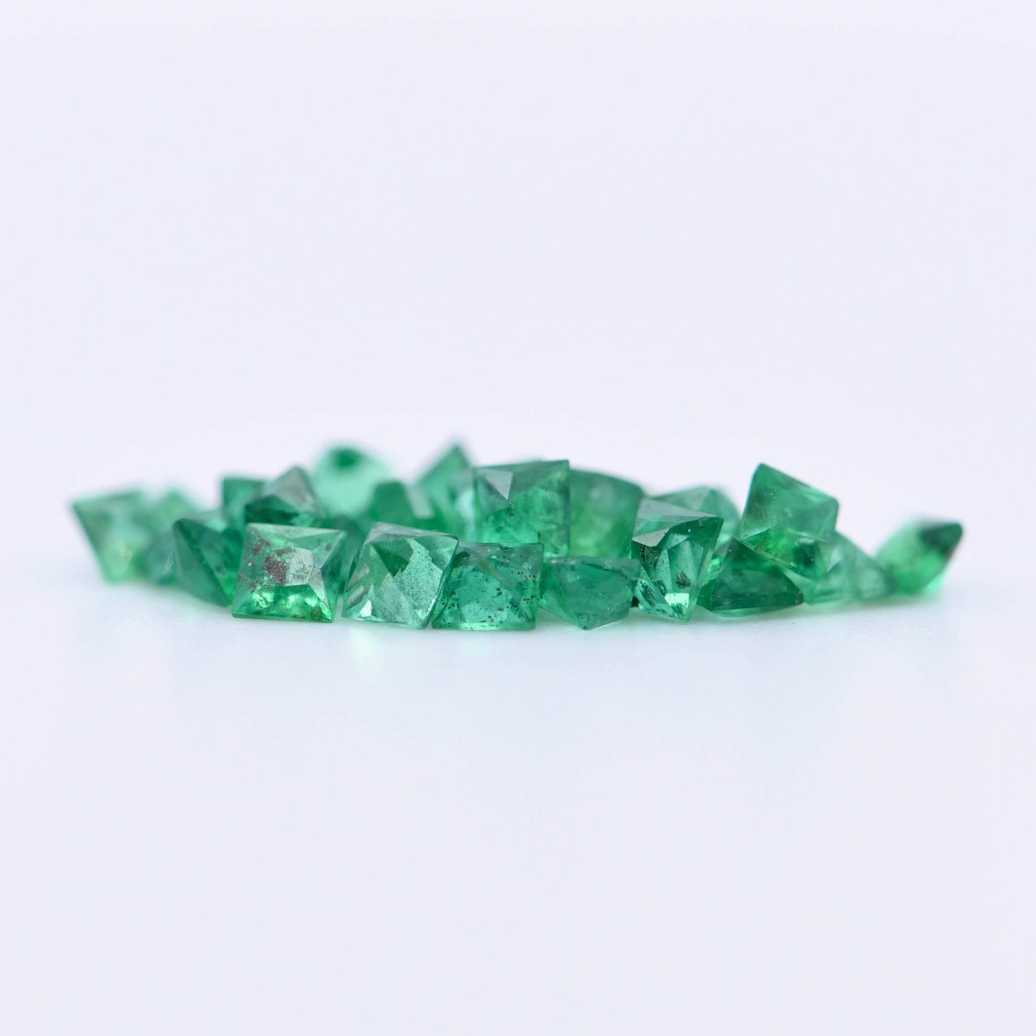 2x2 Square Princess Cut Emeralds