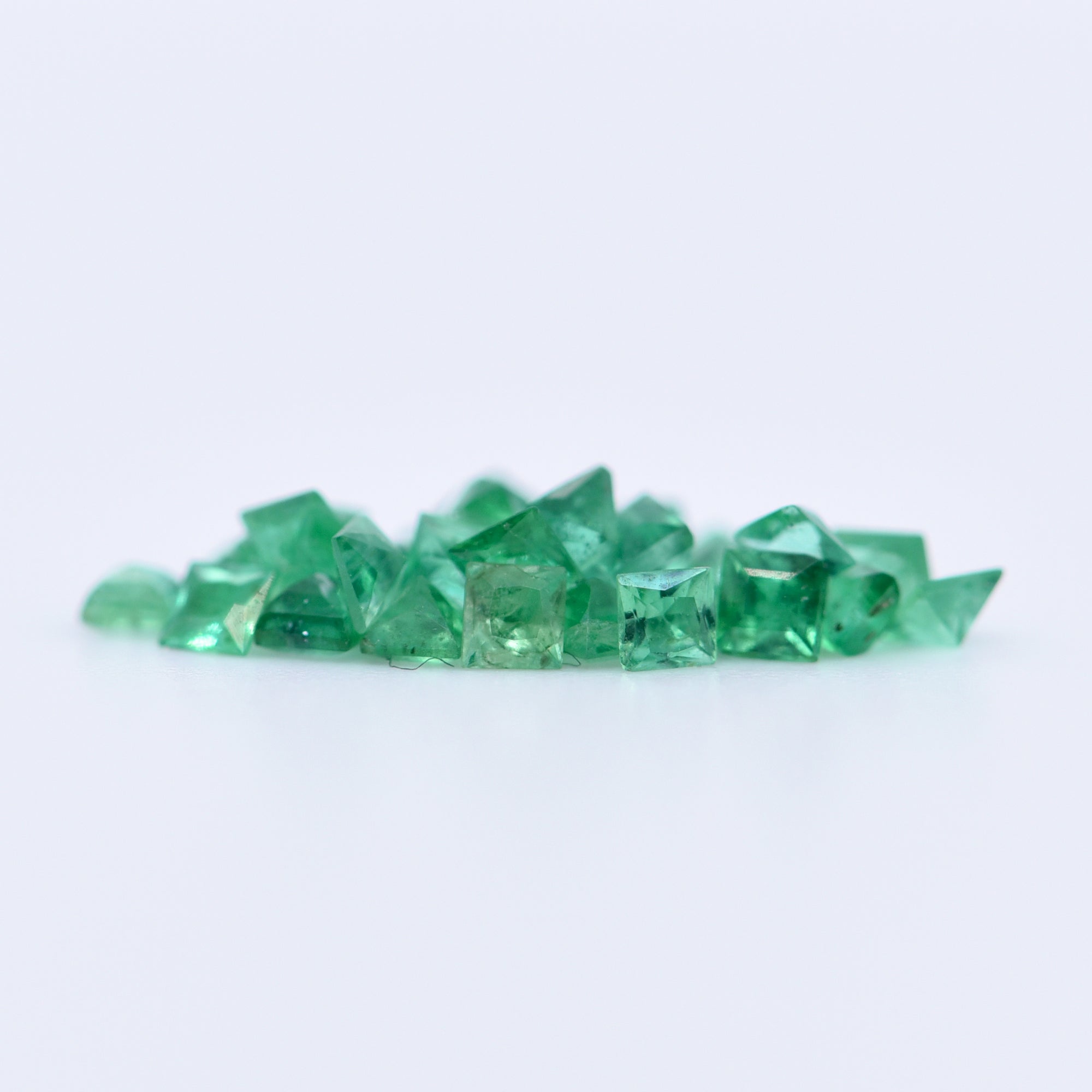 1.75x1.75 Square Princess Cut Emeralds