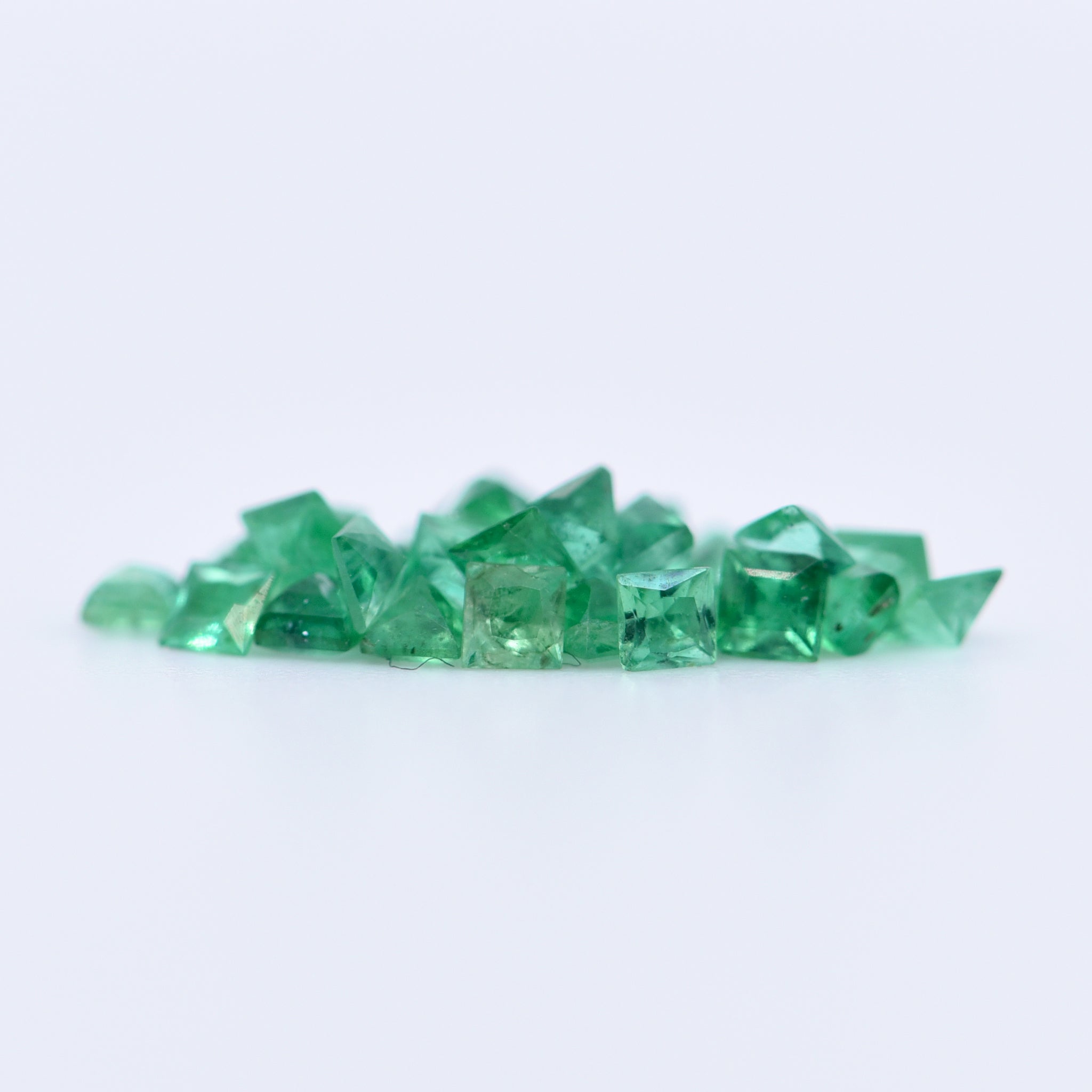 1.75x1.75 Square Princess Cut Emeralds