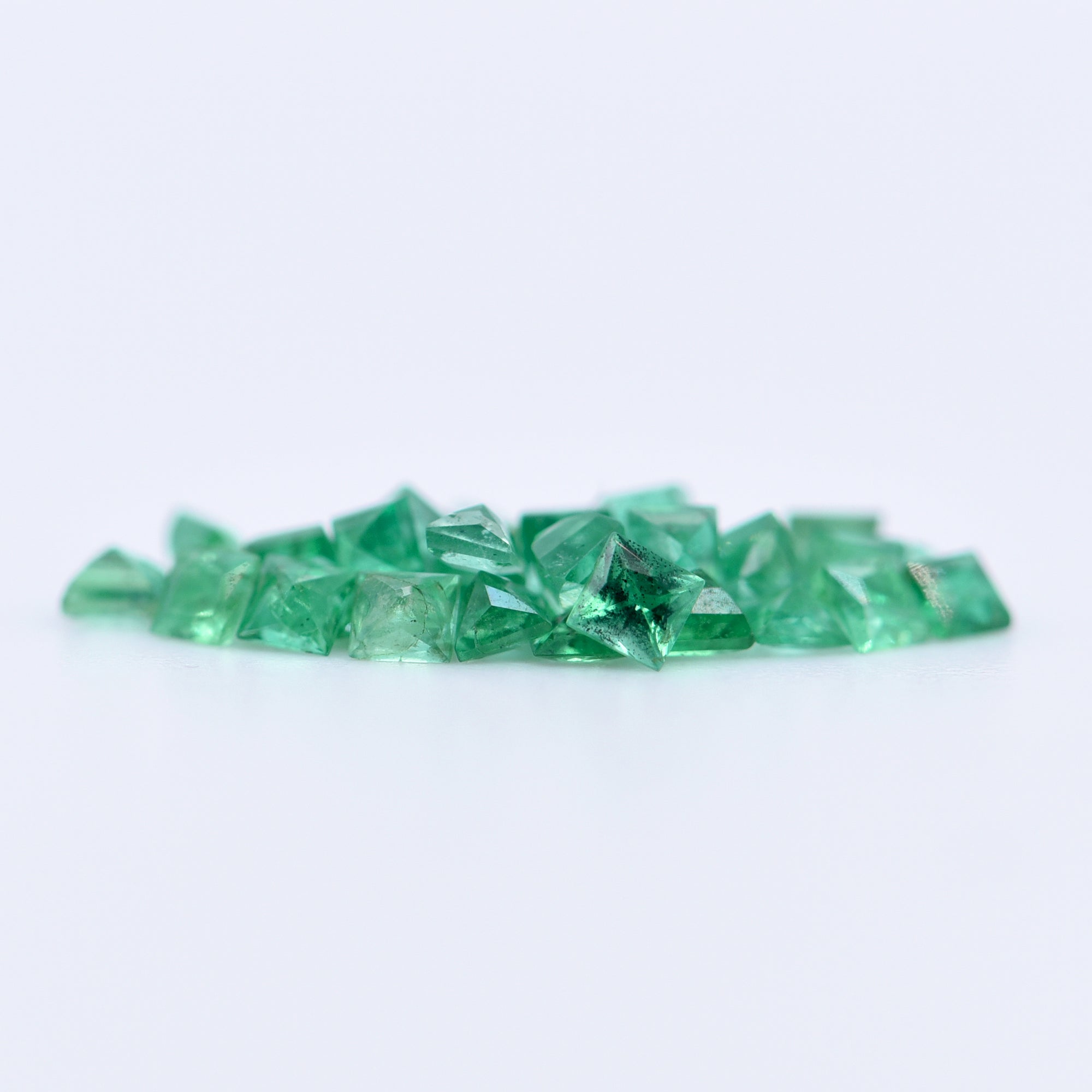 1.75x1.75 Square Princess Cut Emeralds