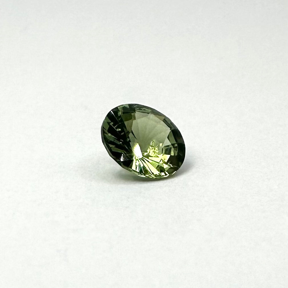 0.50ct 5mm Faceted Round Green Sapphire