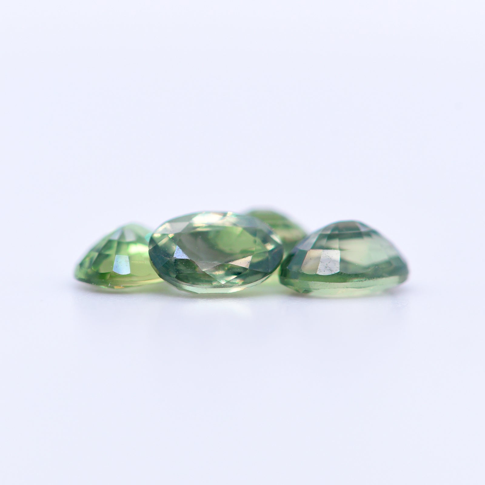 6x4 Oval Faceted Green Sapphires