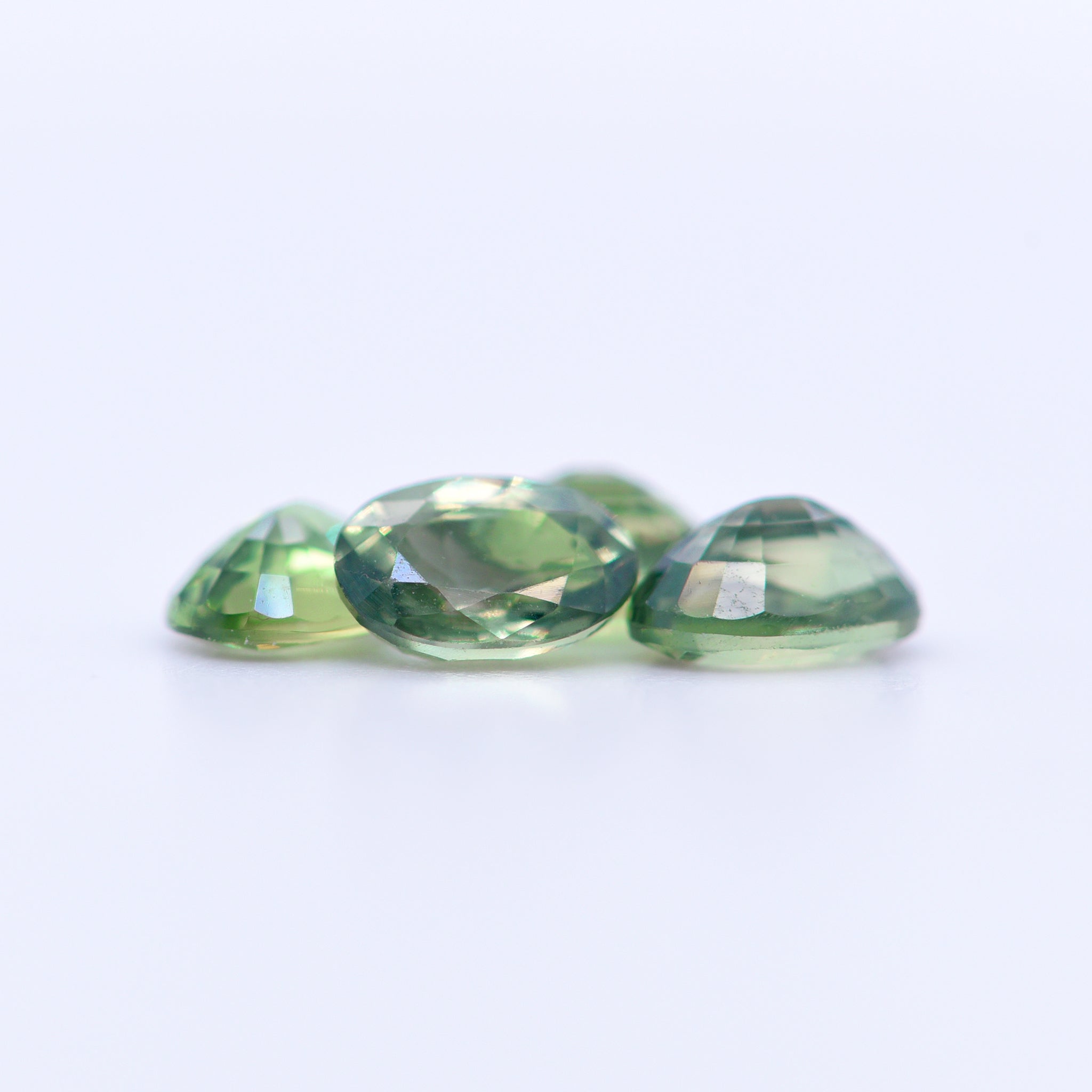 6x4 Oval Faceted Green Sapphires